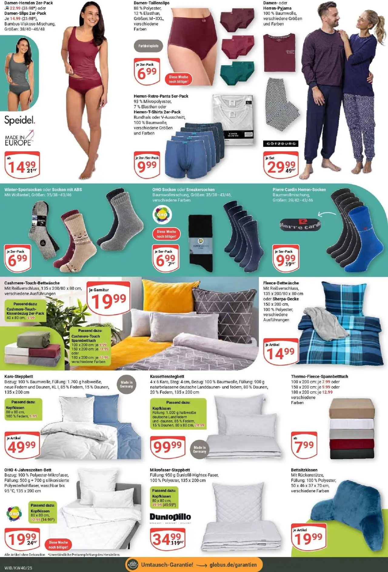 Globus prospekt Wiesbaden-Nordenstadt	 – gültig ab 28.09.2025 | Seite: 25 | Produkte: Kopfkissen, Socken