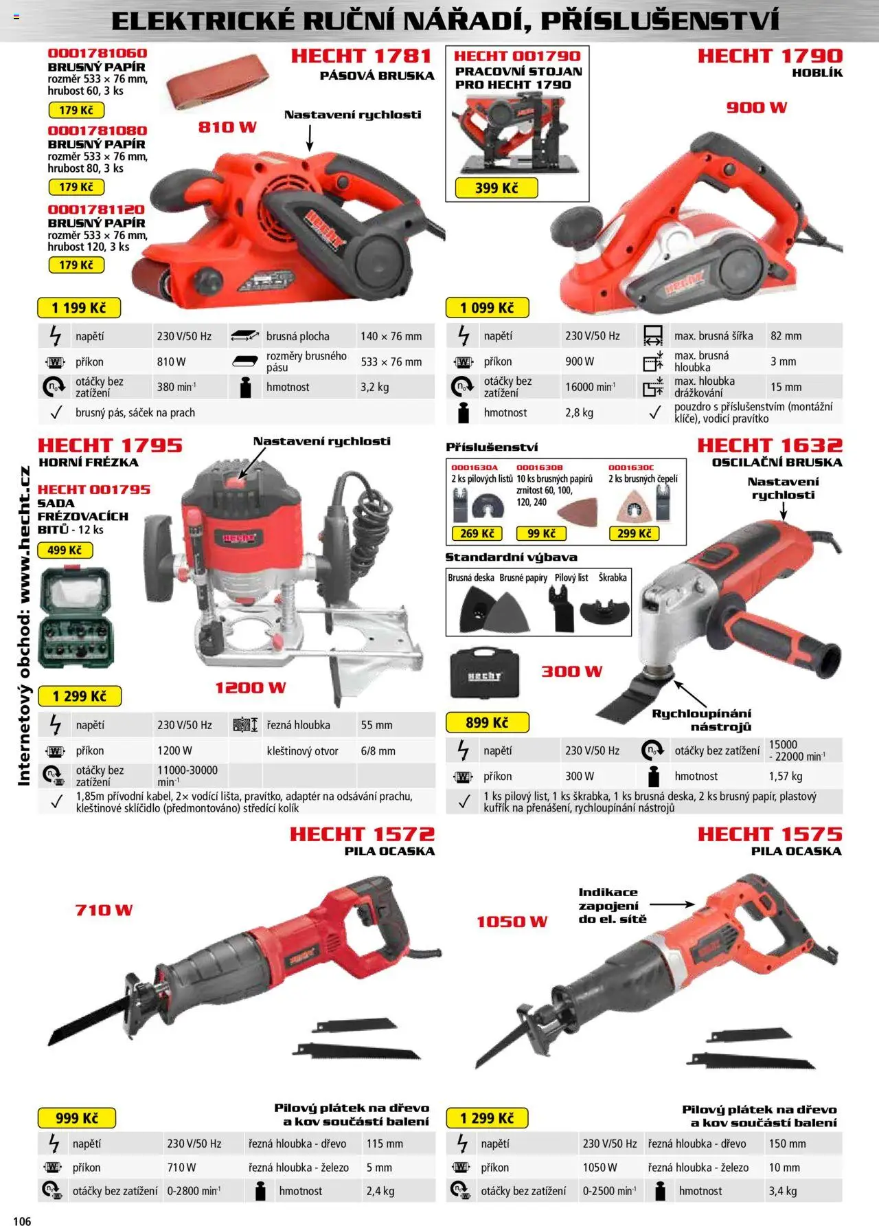 Hecht katalog - Jaro-léto 2025 od 22.04.2025 | Strana: 106 | Produkty: Kufřík, Pouzdro, Pila, Frézka