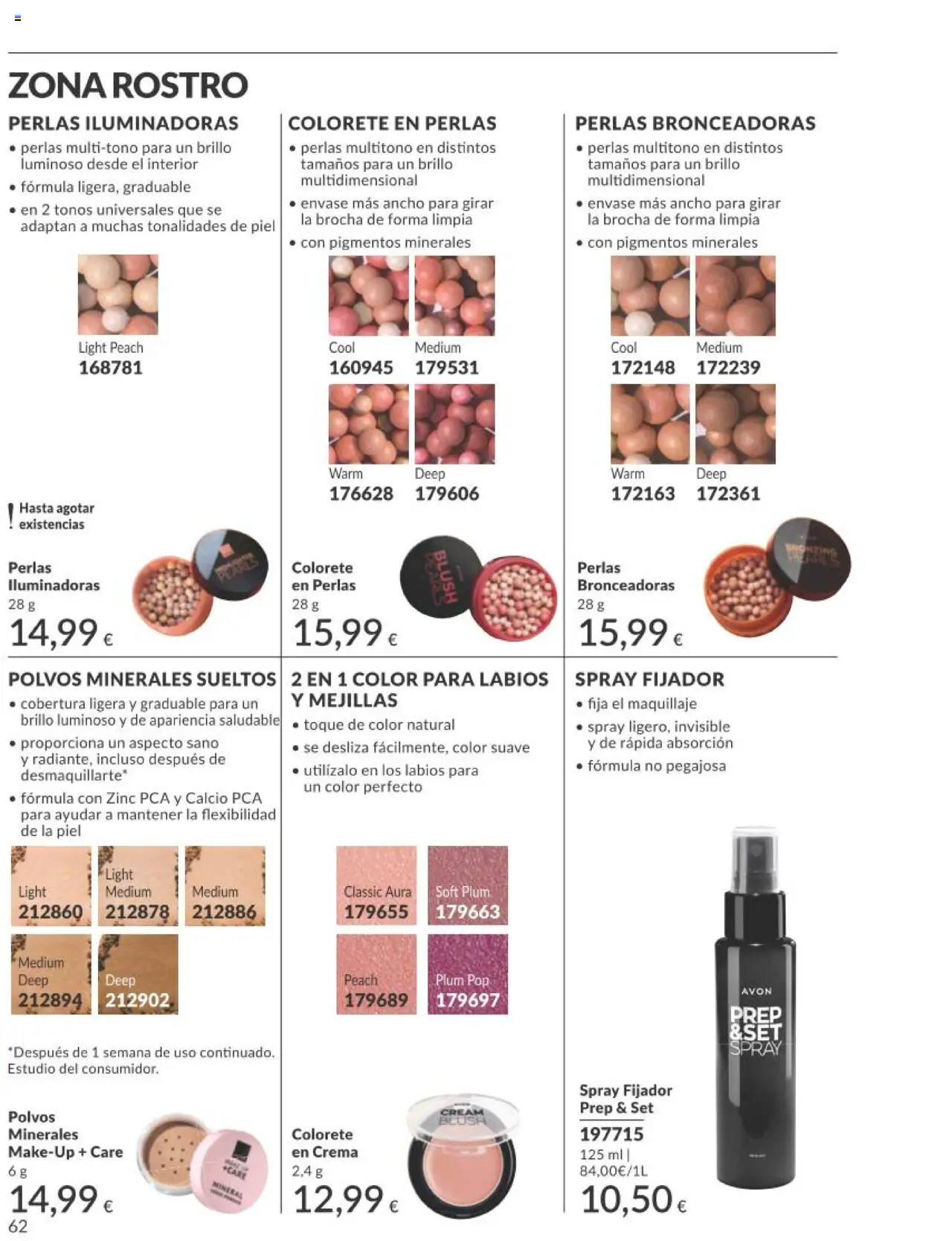 Catálogo AVON campaña 7 │ válido desde el 01.07.2025 | Página: 62 | Productos: Maquillaje, Colorete, Crema, Brocha