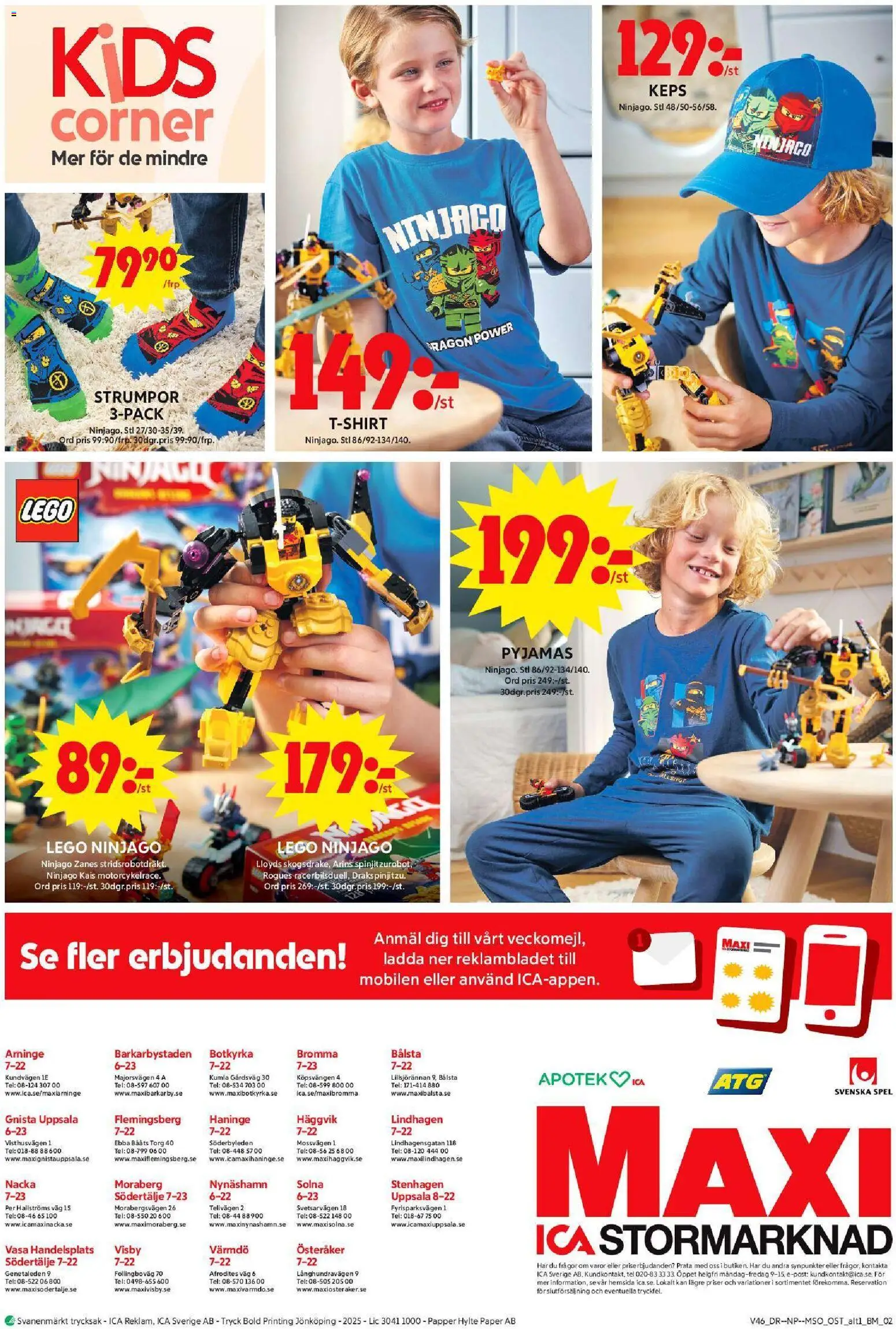 ICA Maxi reklamblad aktuell från 10.11.2025 | Sida: 12 | Produkter: Keps, T-shirt, Pyjamas, Set
