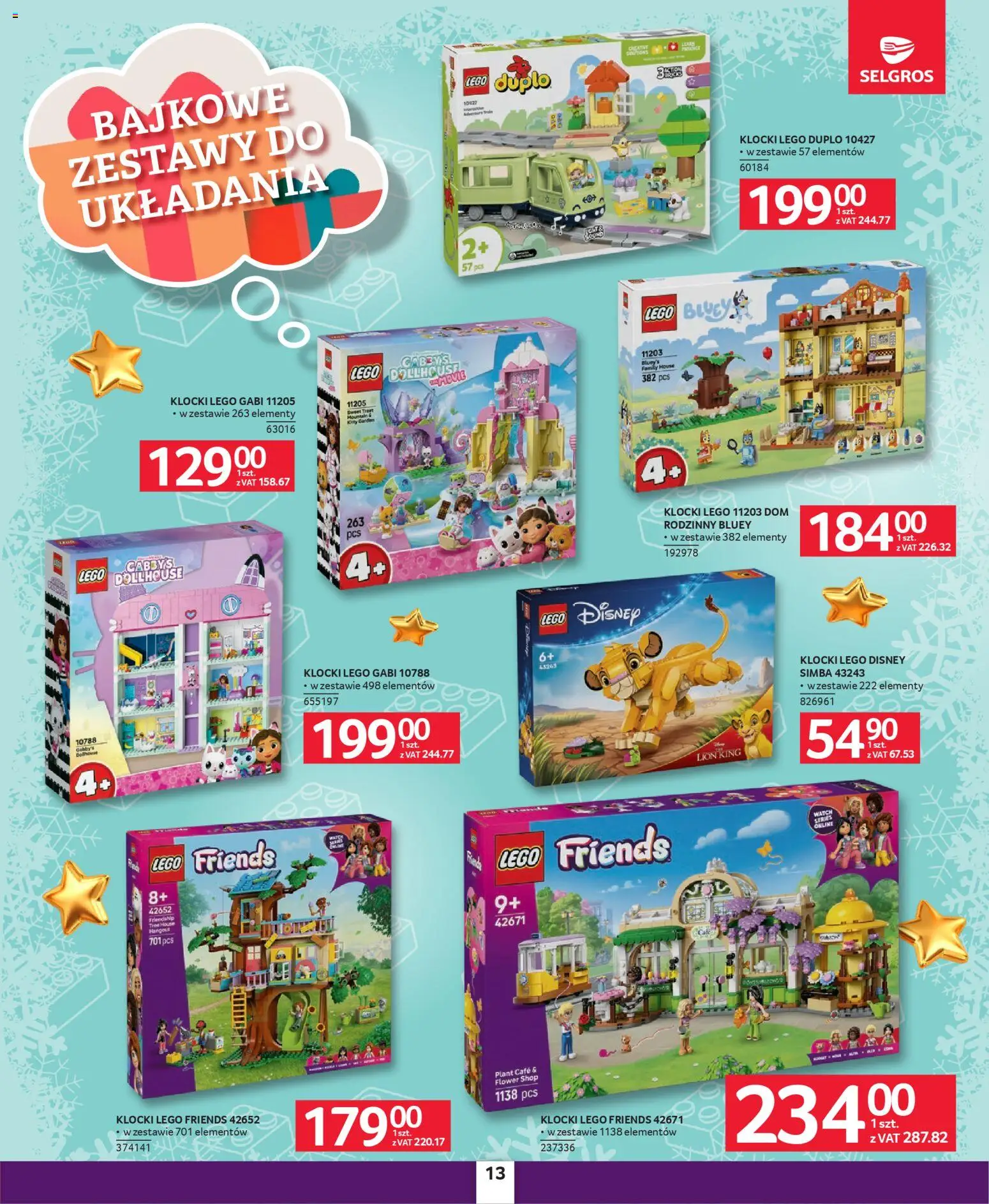Selgros cash&carry Gazetka - Zabawki od 04.12.2025 | Strona: 13 | Produkty: Lego, Klocki Lego