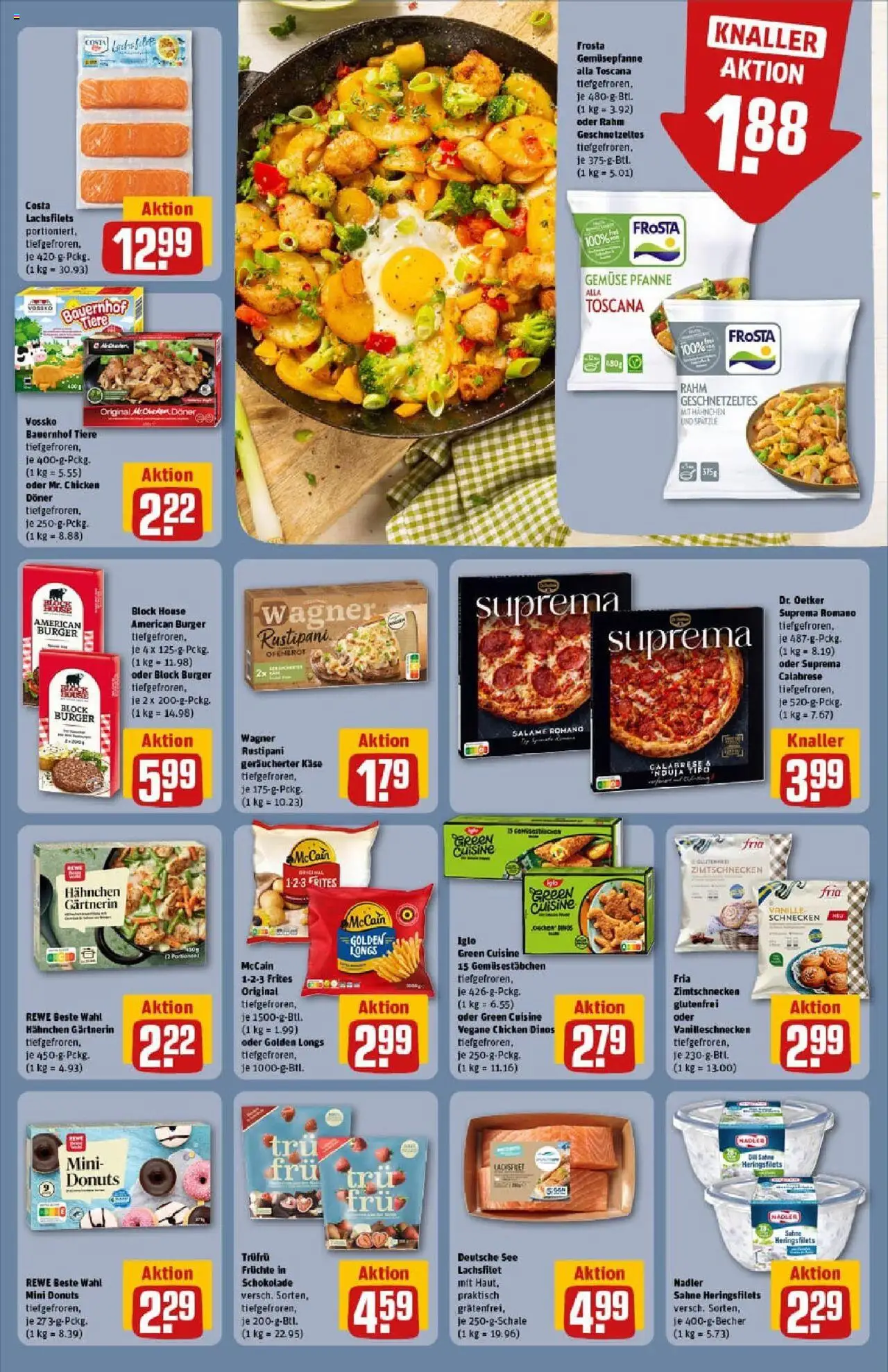 Rewe prospekt Hamburg/Tonndorf	 - gültig ab dem 24.08.2025 | Seite: 19 | Produkte: Hahnchen, Burger, Gemüse, Sahne