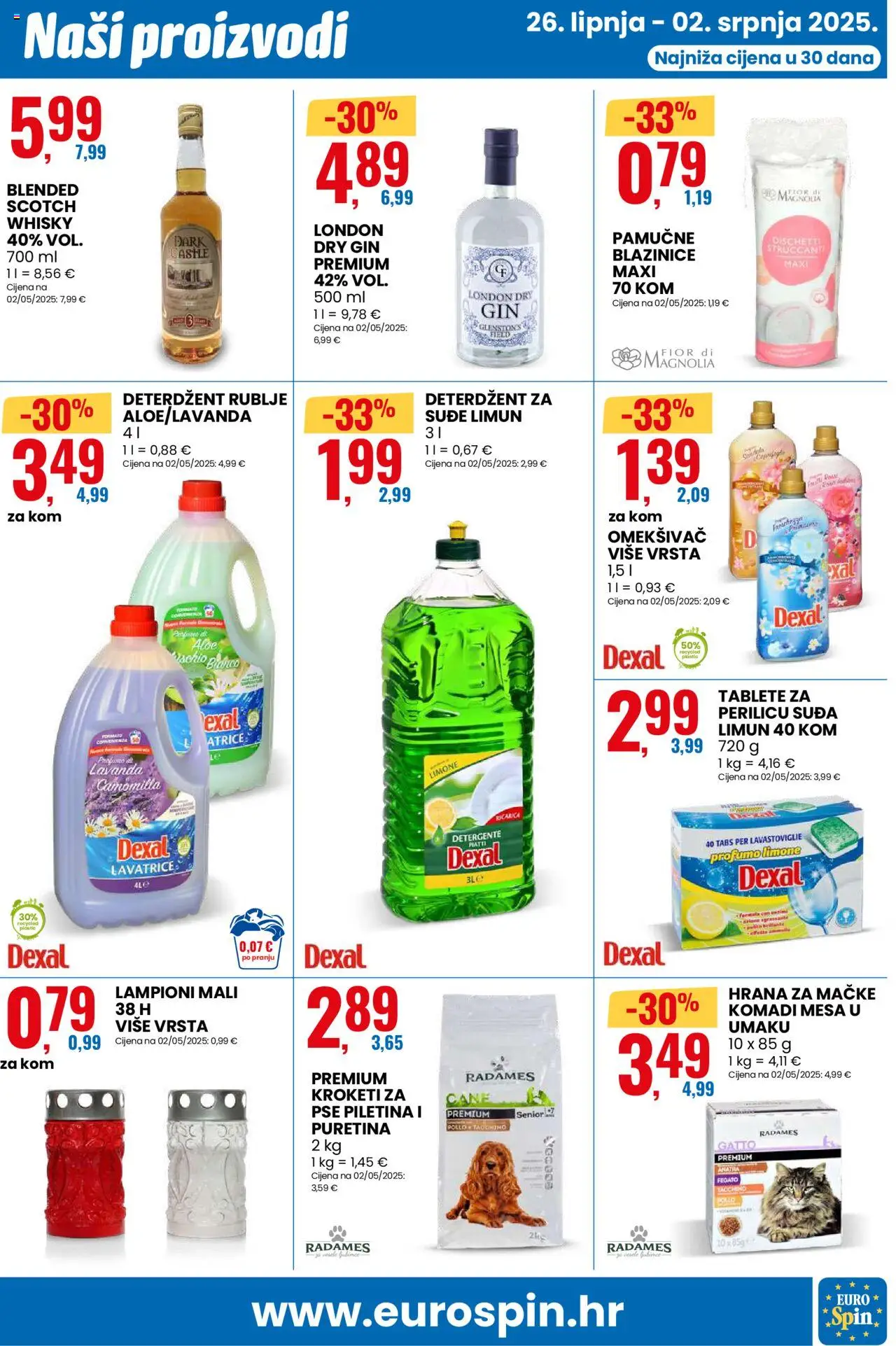 Eurospin katalog | vrijedi od 26.06.2025 | Stranica: 19 | Proizvodi: Gin, Tablete za perilicu suđa, Piletina, Whisky