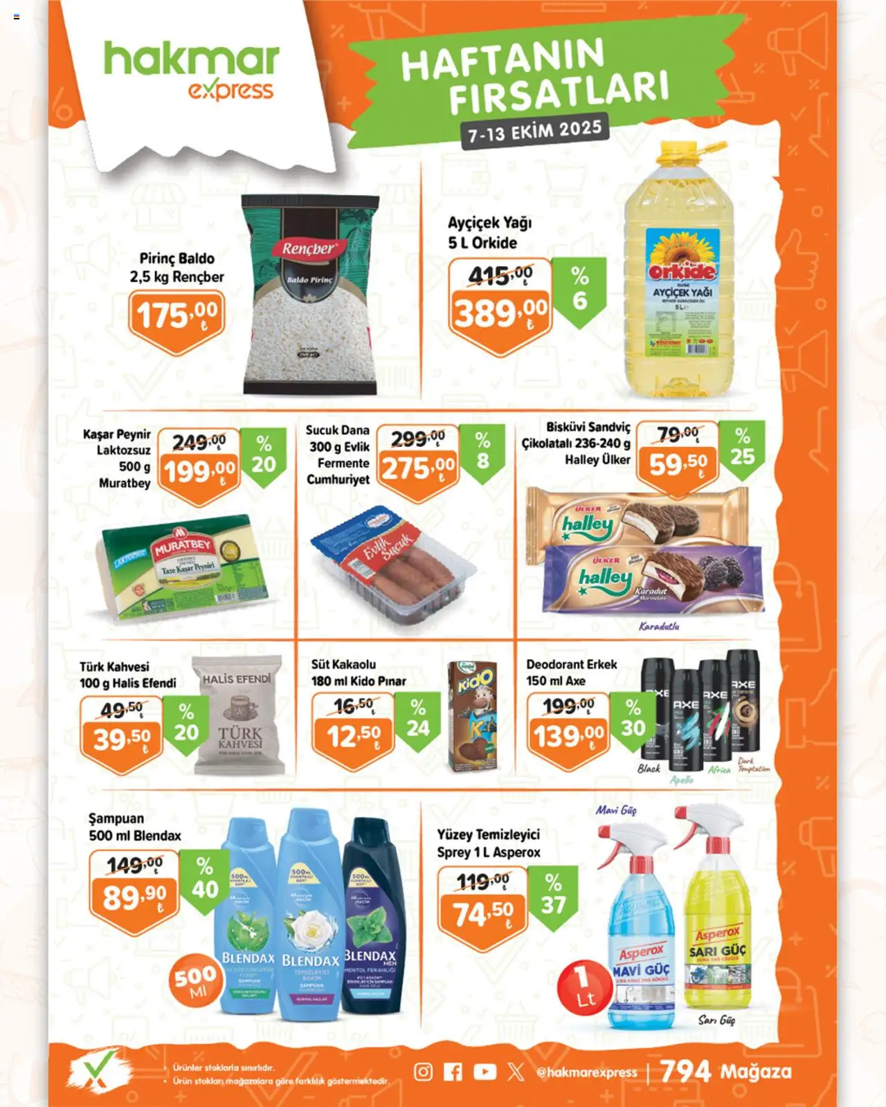 Hakmar Express Katalog - 07.10.2025 tarihinden itibaren geçerlidir | Sayfa: 1 | Ürünler: Şampuan, Deodorant, Süt, Yüzey temizleyici