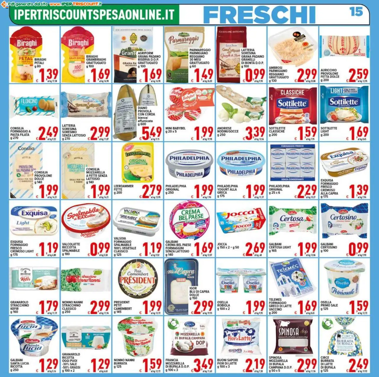 Volantino Ipertriscount del 05.09.2025 | Pagina: 15 | Prodotti: Yogurt, Latte, Pasta, Robiola