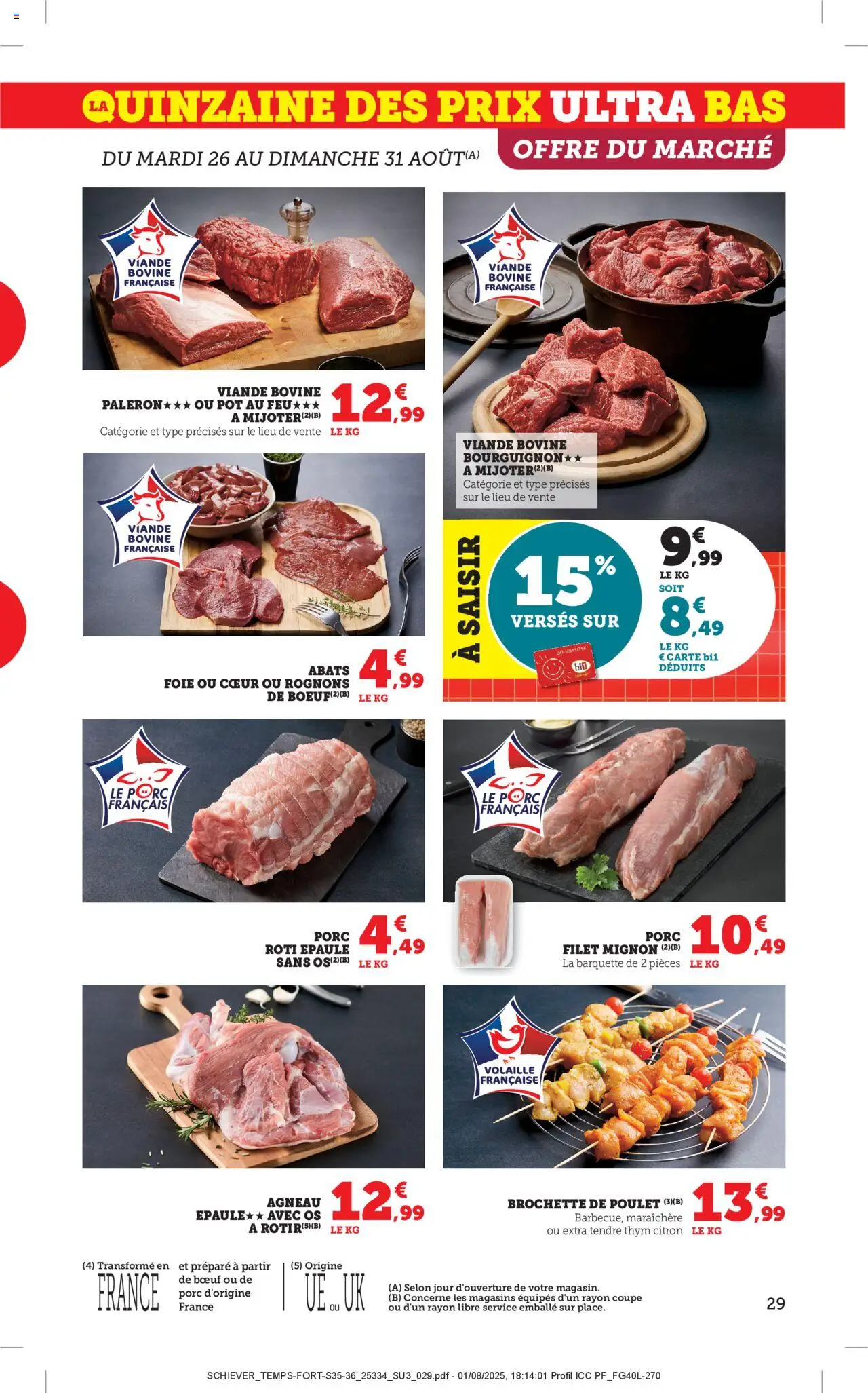  | Page: 29 | Produits: Agneau, Volaille, Filet mignon, Viande bovine