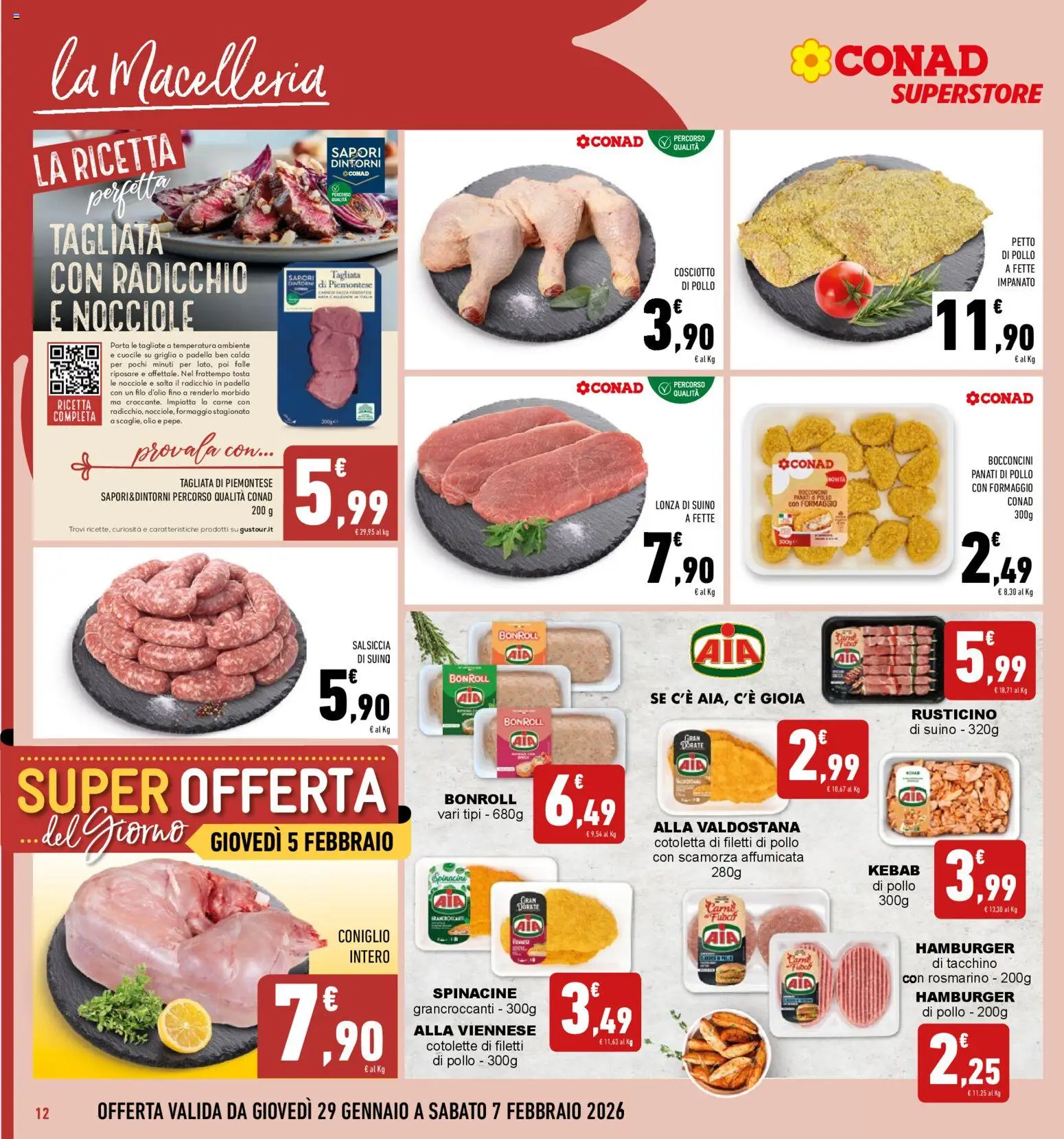 Volantino Conad del 29.01.2026 | Pagina: 12 | Prodotti: Petto di Pollo, Pollo, Nuggets, Olio