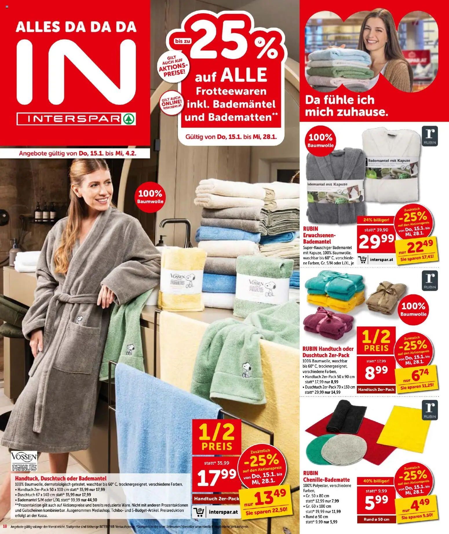 Interspar Flugblatt gültig ab 15.01.2026 | Seite: 18 | Produkte: Bademantel