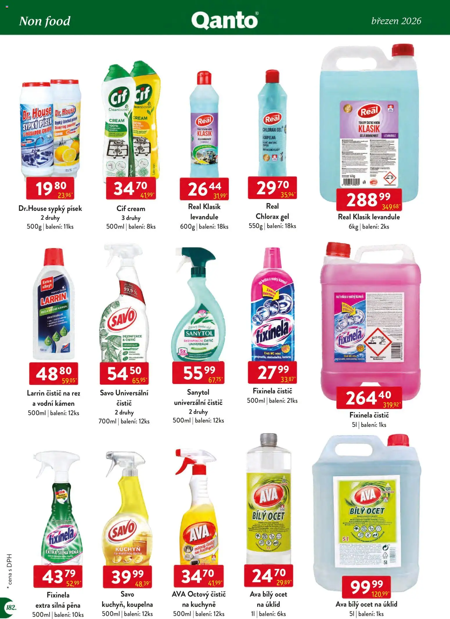 Astur & Qanto leták - Velkoobchod 03/2026 od 01.03.2026 | Strana: 182 | Produkty: Savo, Univerzální čistič, Koupelna, Kuchyně