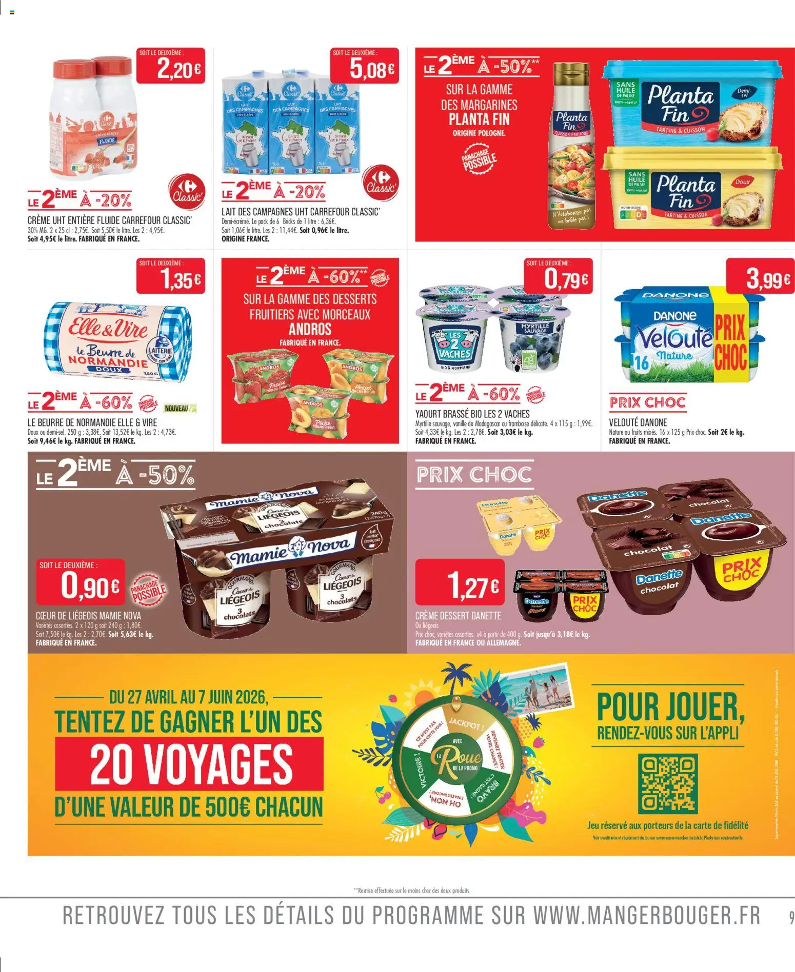 {H1} | Page: 9 | Produits: Abricot, Pêche, Beurre, Chocolat