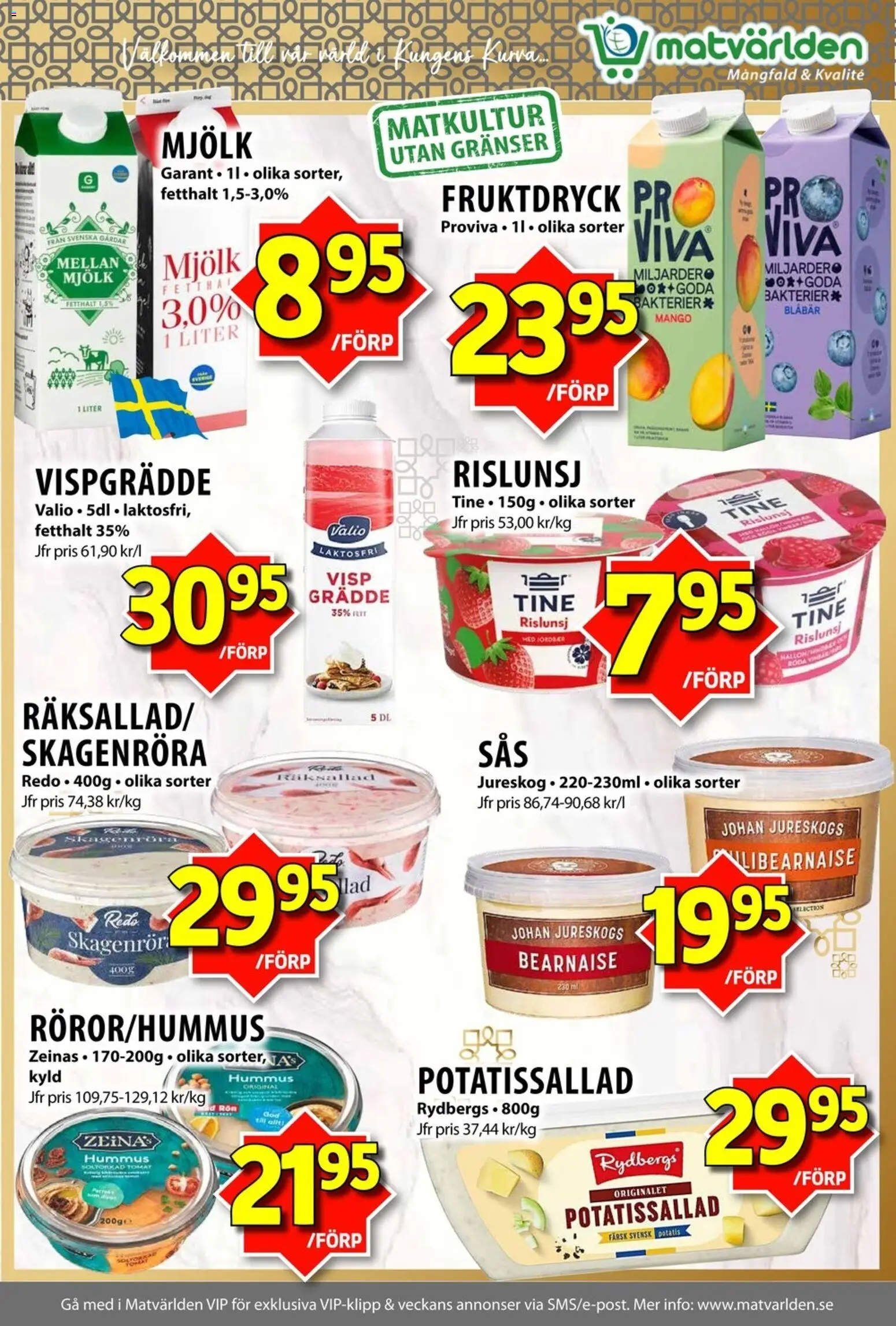 Matvärlden reklamblad aktuell från 27.04.2026 | Sida: 5 | Produkter: Mjölk, Mango, Blåbär, Grädde