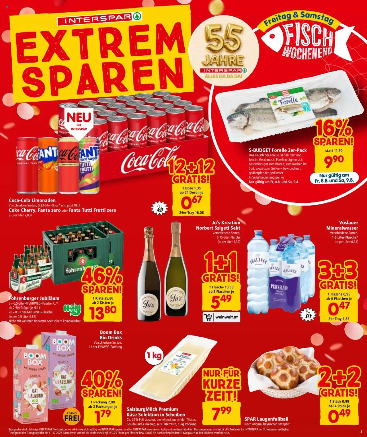 Interspar Flugblatt gültig ab 07.08.2025 | Seite: 3 | Produkte: Zucker, Box, Käse, Fisch