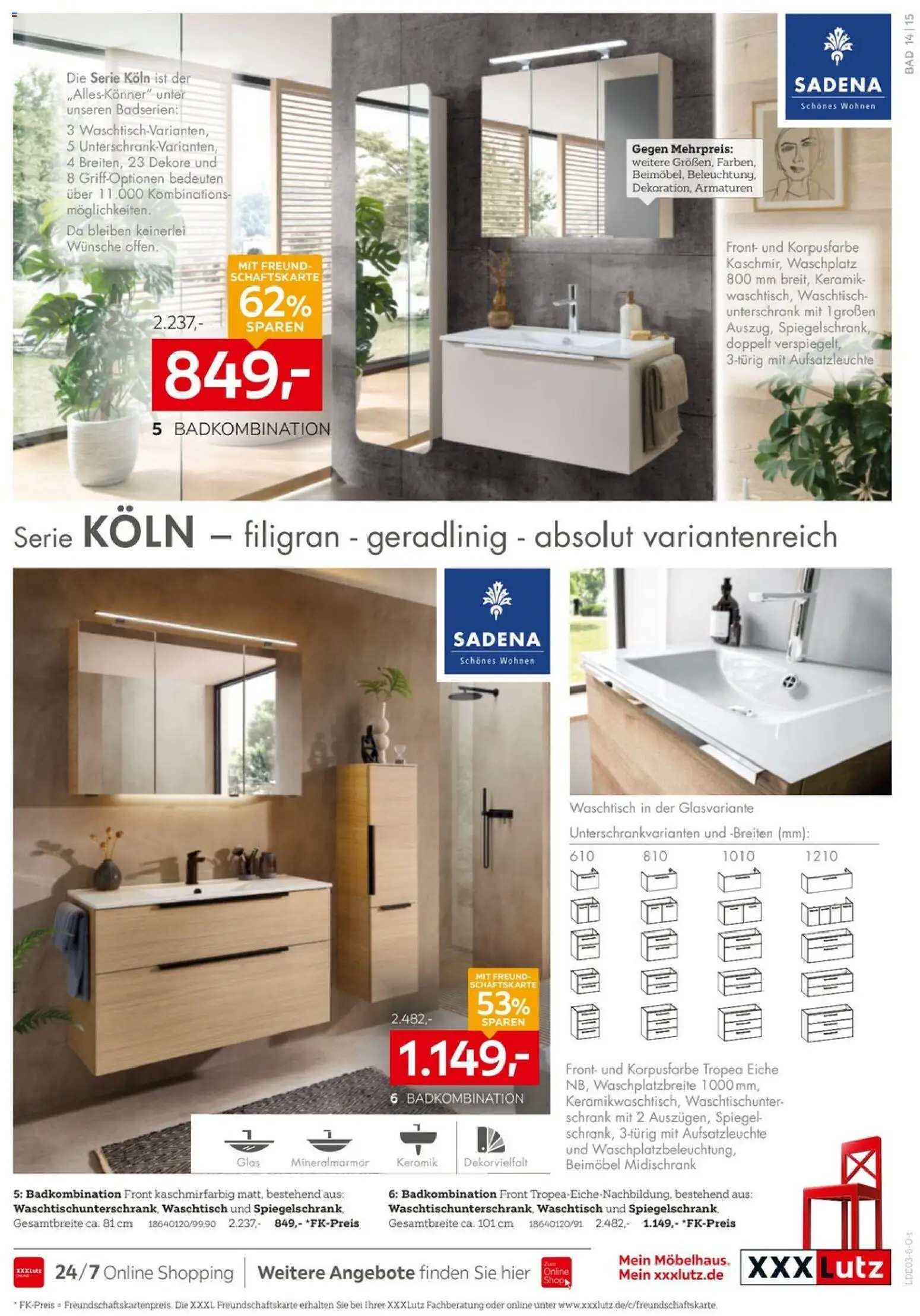 XXXL Lutz Badzimmertesterinnen und -tester gesucht – gültig ab 08.03.2026 | Seite: 15 | Produkte: Schrank, Waschtisch, Spiegelschrank, Unterschrank