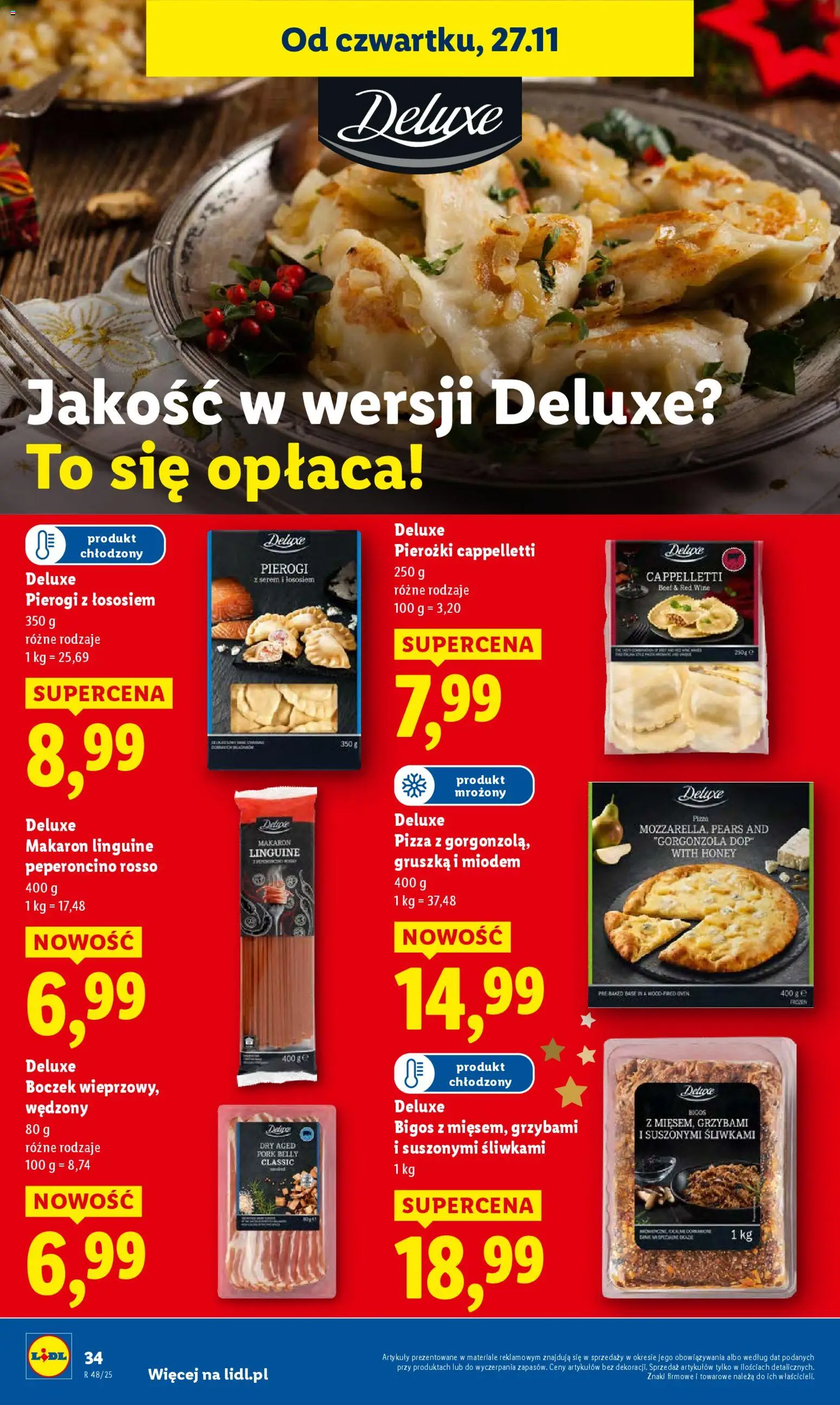 Lidl Black Friday od 27.11.2025 | Strona: 34 | Produkty: Gruszka, Boczek, Pizza, Gorgonzola