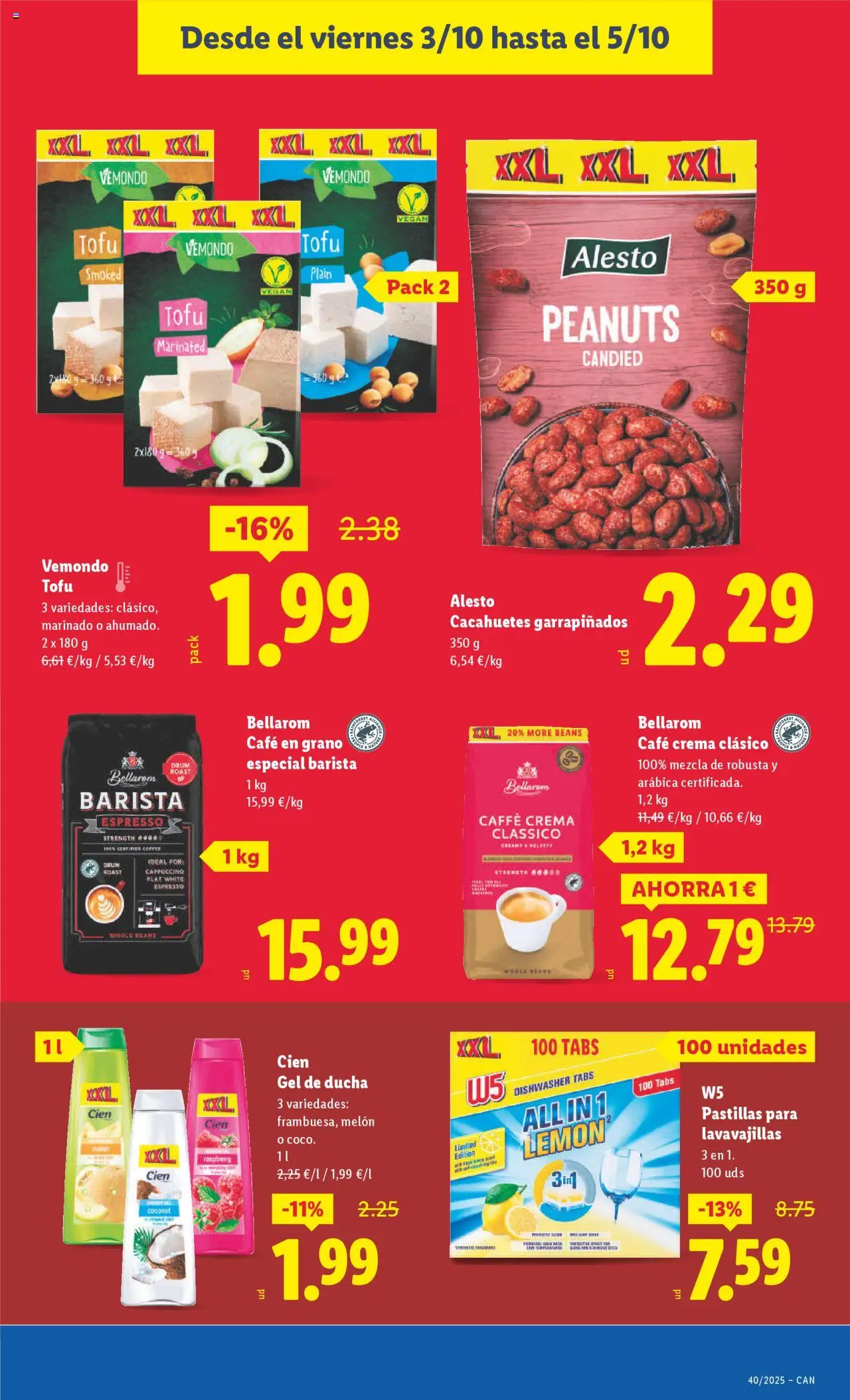 Lidl - Canarias │ válido desde el 29.09.2025 | Página: 19 | Productos: Gel de ducha, Pastillas para lavavajillas, Crema, Lavavajillas