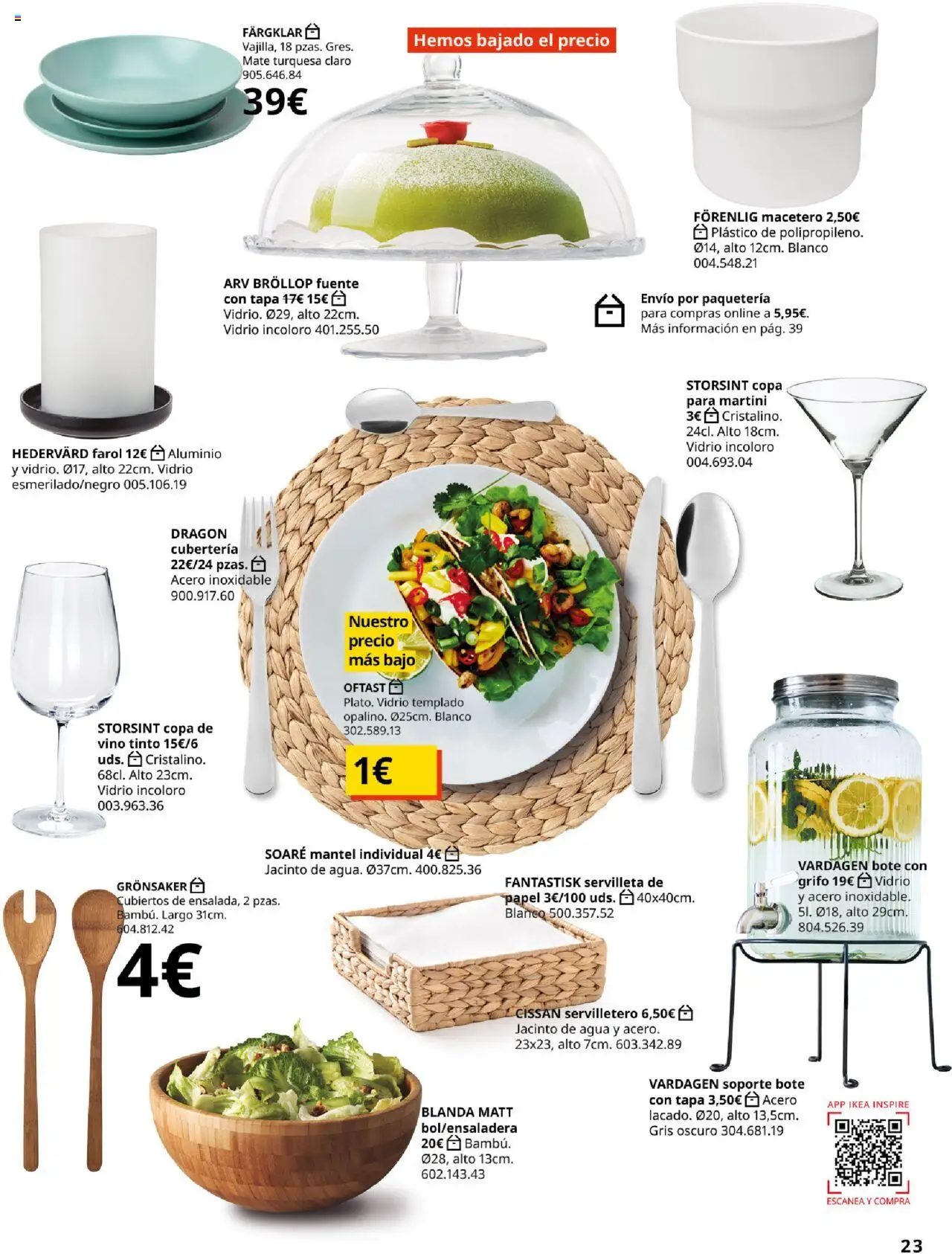 Catálogo IKEA para tu negocio │ válido desde el 04.02.2025 | Página: 23 | Productos: Vino, Farol, Macetero, Cubertería