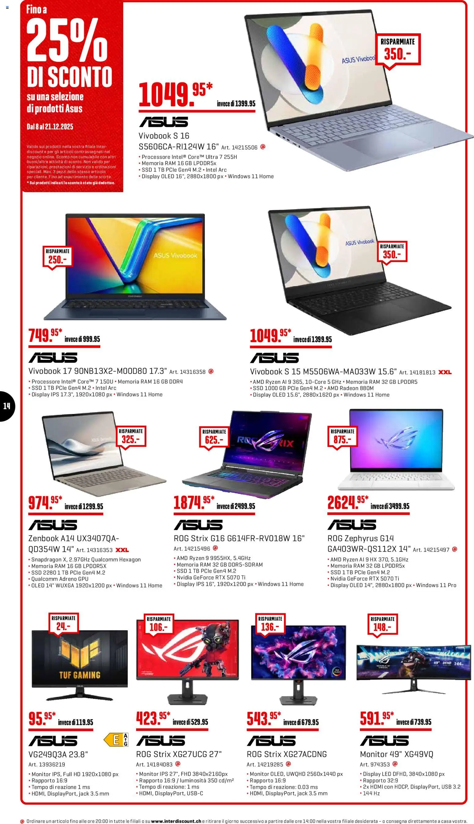 Interdiscount Aktionen IT – gültig ab 08.12.2025 | Seite: 14 | Produkte: Monitor, Usb