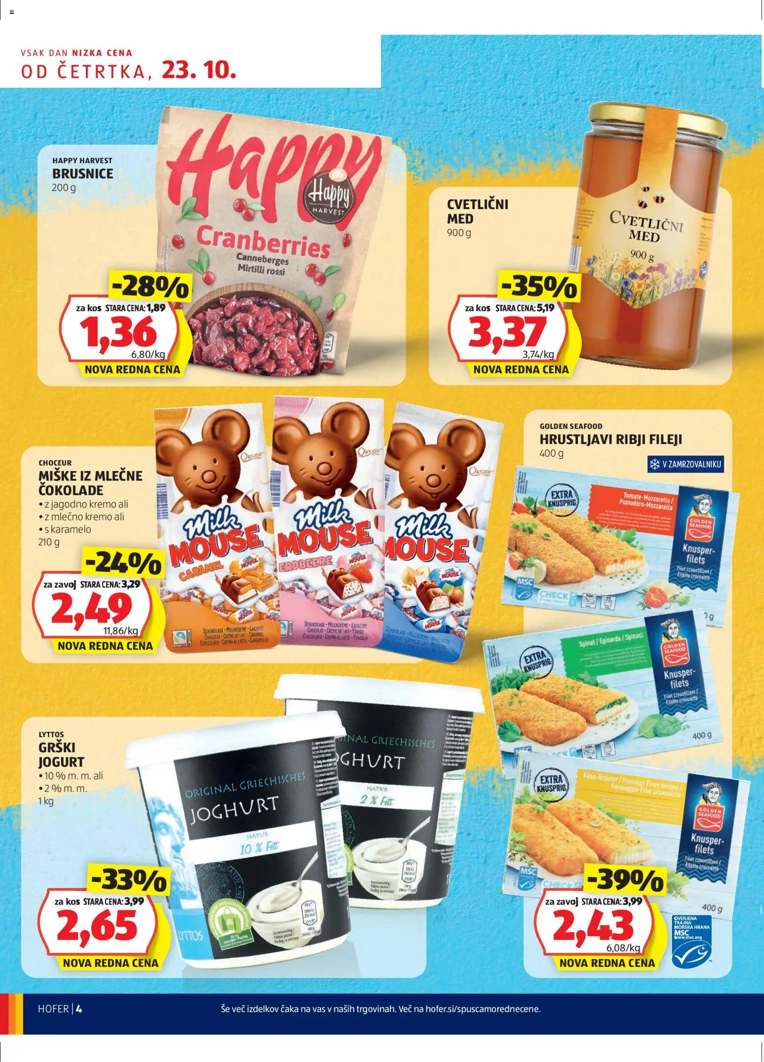 Novi Hofer katalog ponudbe – veljaven od 23.10.2025 | Stran: 4 | Izdelki: Grški jogurt, Kos, Jogurt