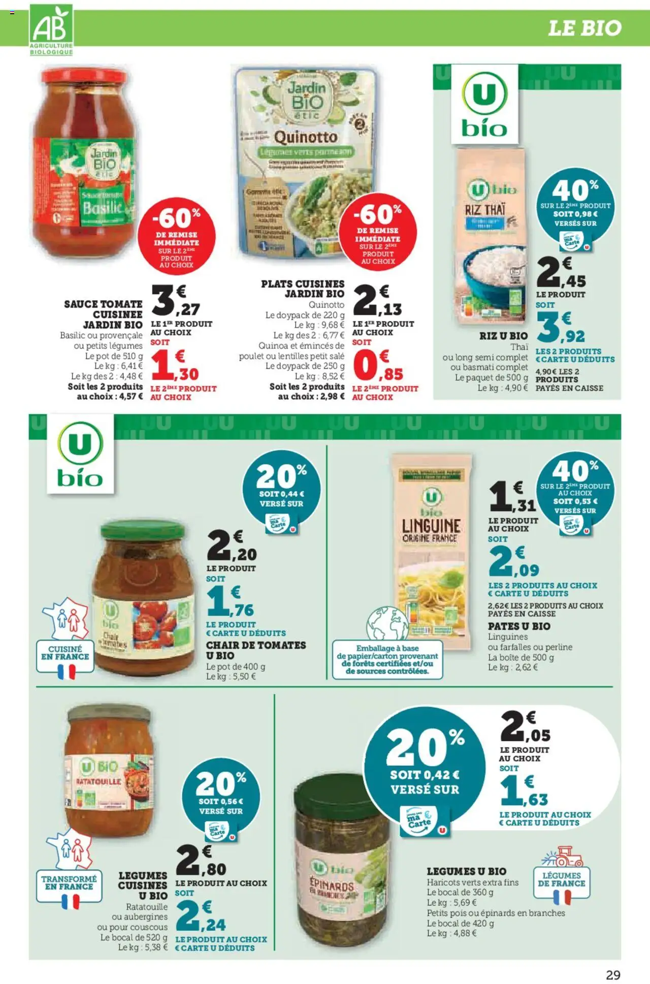  | Page: 29 | Produits: Base, Haricots verts, Pois, Riz