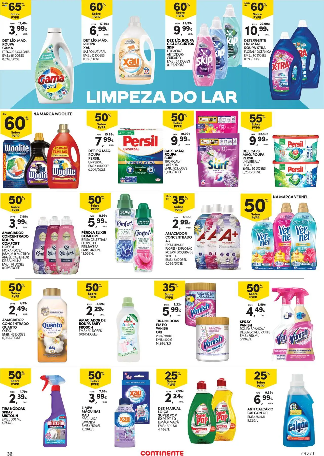 Continente - Açores: Como é bom saborear o verão │ válido de 07.08.2025 | Página: 32 | Produtos: Máquina de lavar, Perfume, Sabão, Amaciador de roupa