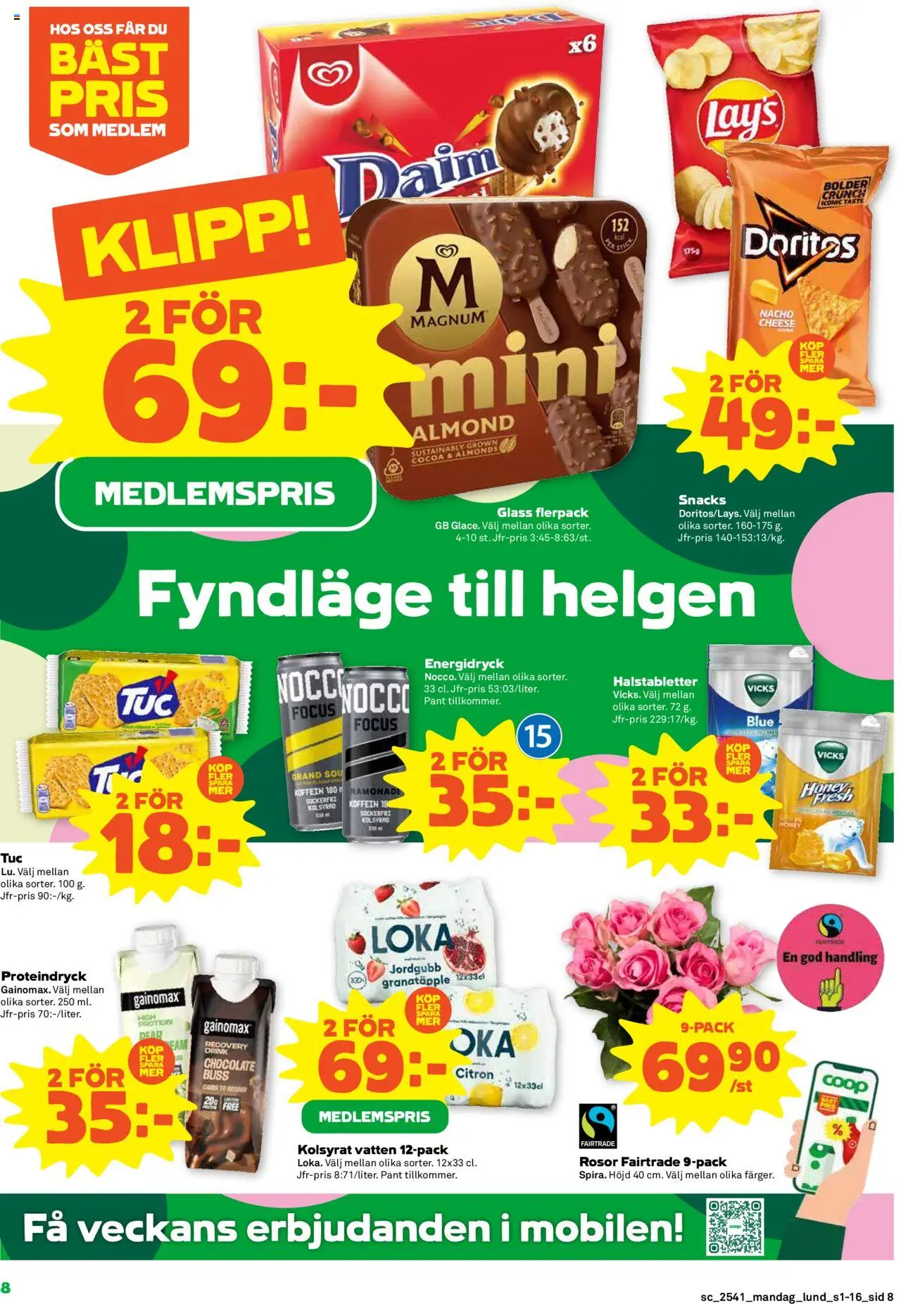 Coop Forum reklamblad aktuell från 06.10.2025 | Sida: 8 | Produkter: Loka, Te, Glass, Citron