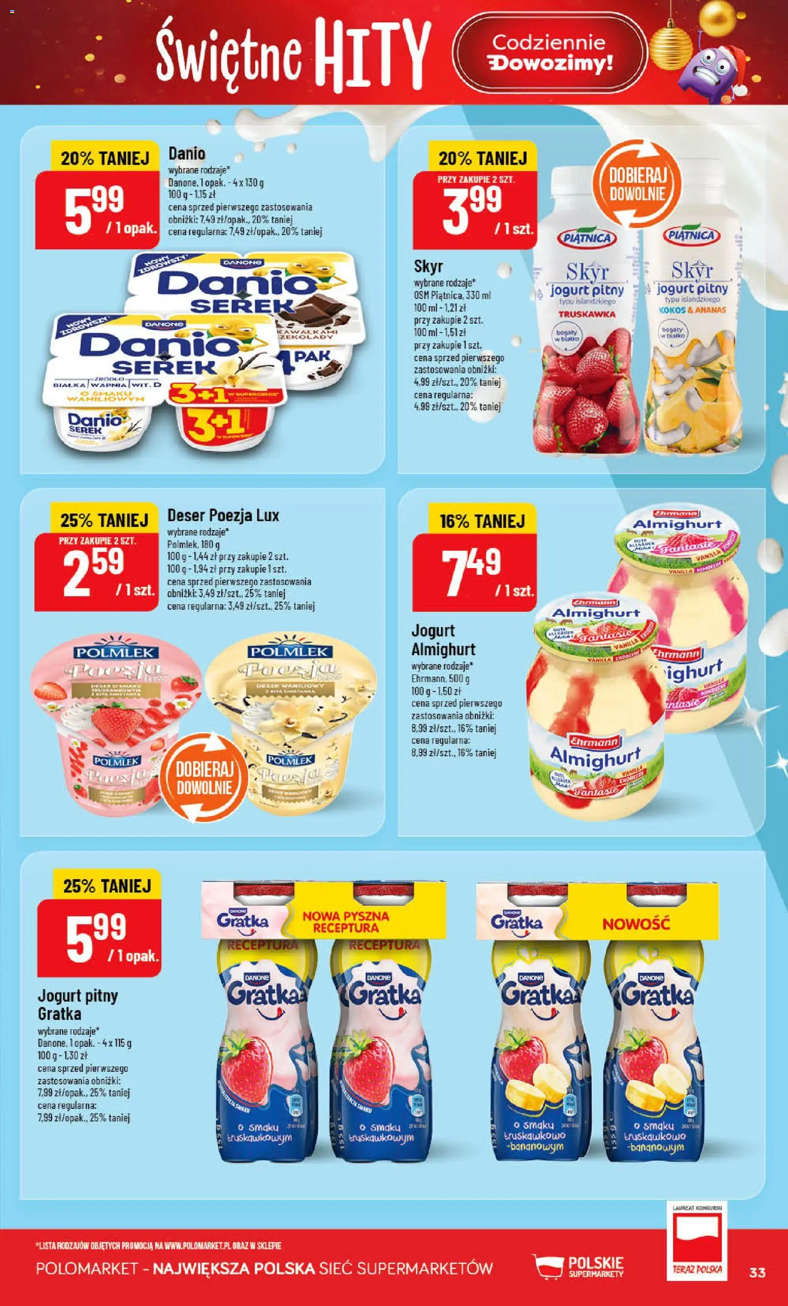 POLOmarket Gazetka od 12.11.2025 | Strona: 33 | Produkty: Serek, Jogurt, Ananas, Skyr