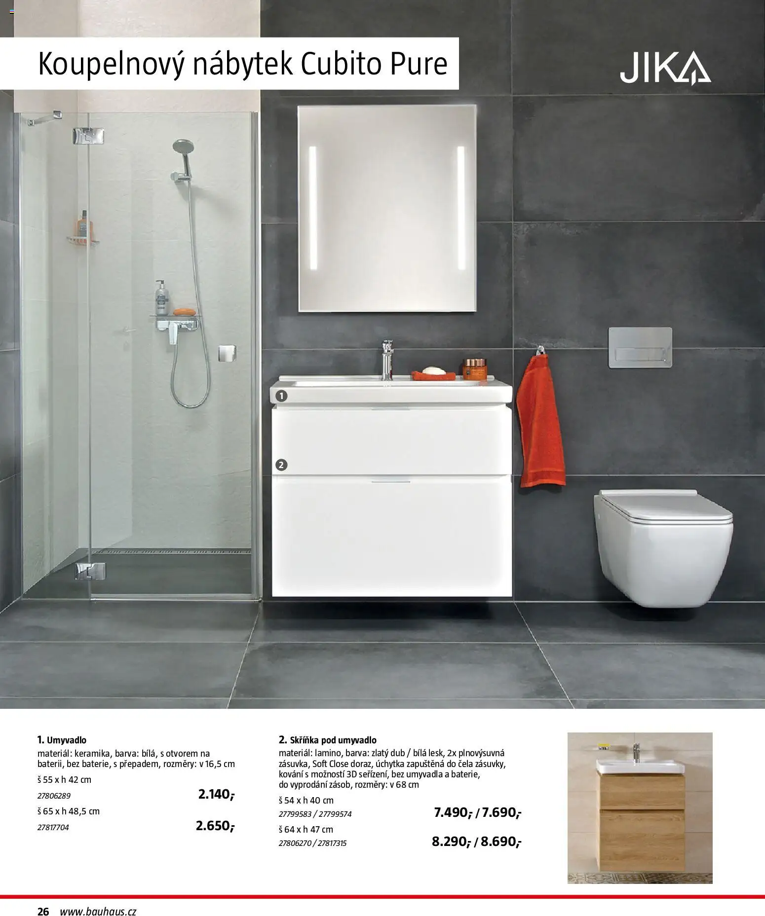 Bauhaus katalog Sanita od 03.11.2025 | Strana: 26 | Produkty: Skříňka pod umyvadlo, Koupelnový nábytek, Skříňka, Umyvadlo