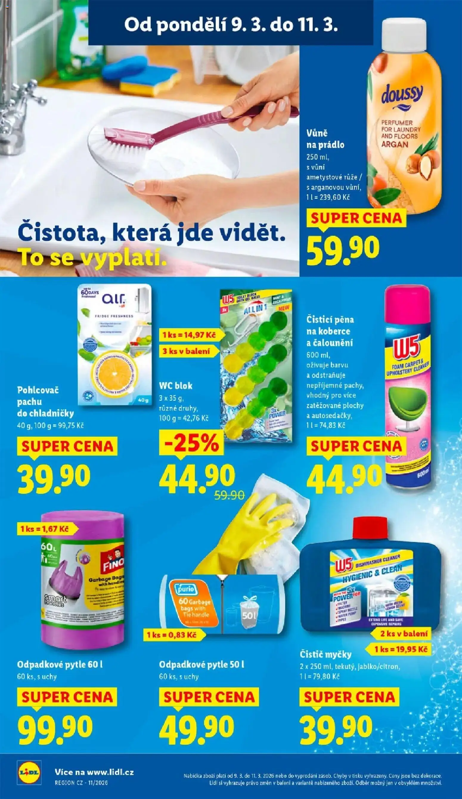 Lidl aktuální leták od 09.03.2026 | Strana: 28 | Produkty: Čistič myčky, Wc blok, Koberce, Wc