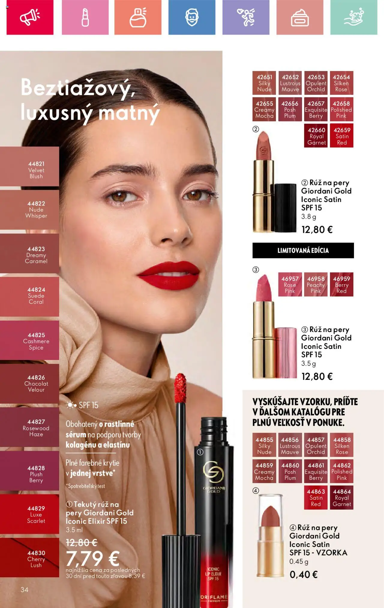 Katalóg Oriflame 10 2025 │ platný od 06.07.2025 | Strana: 34 | Produkty: Rúž na pery