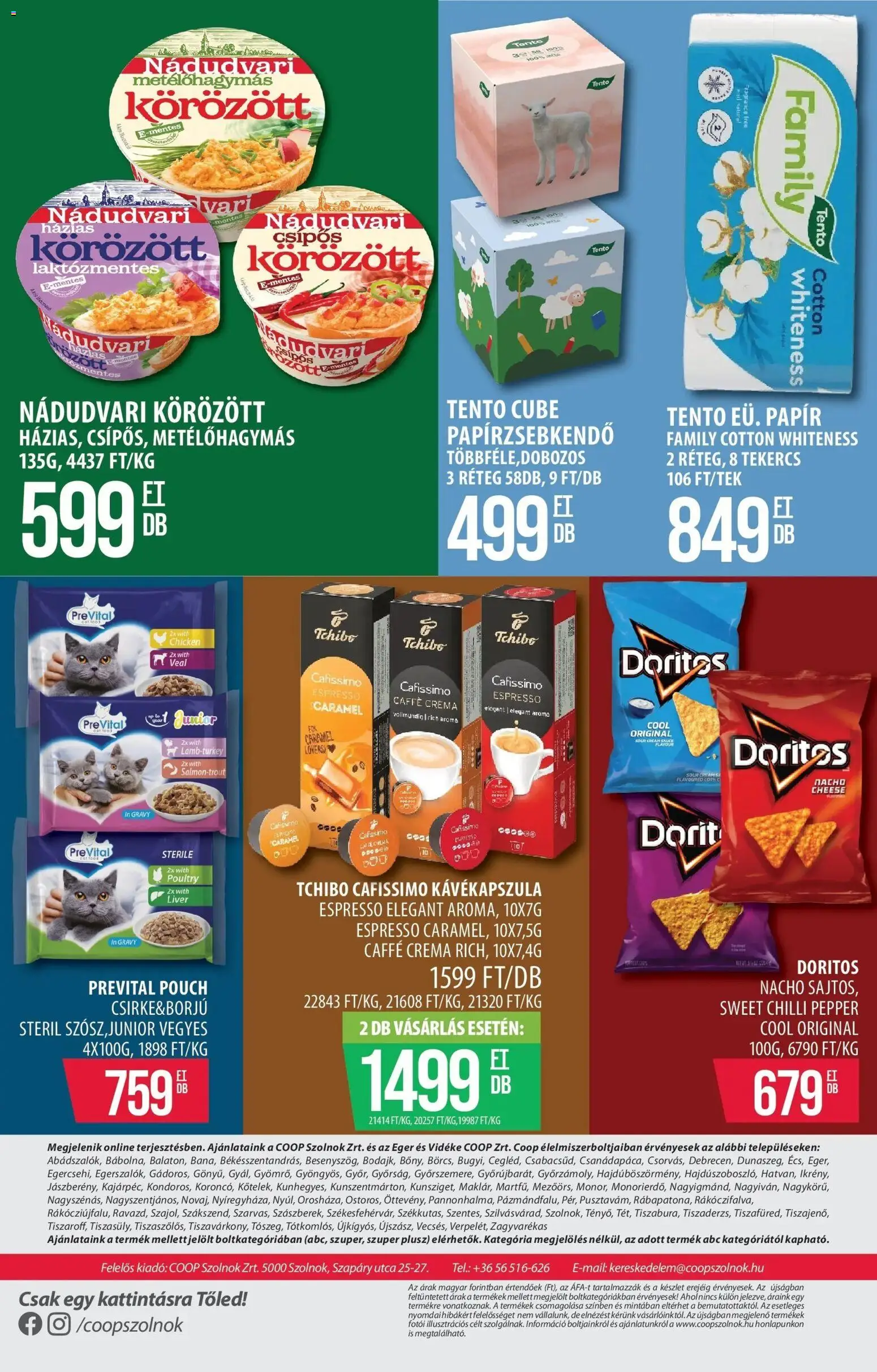 COOP Szolnok akciós ujság - amely érvényes a következő dátumtól: 12.03.2026 | Oldal: 13 | Termékek: Körözött, Kávékapszula, Papírzsebkendő, Cafissimo