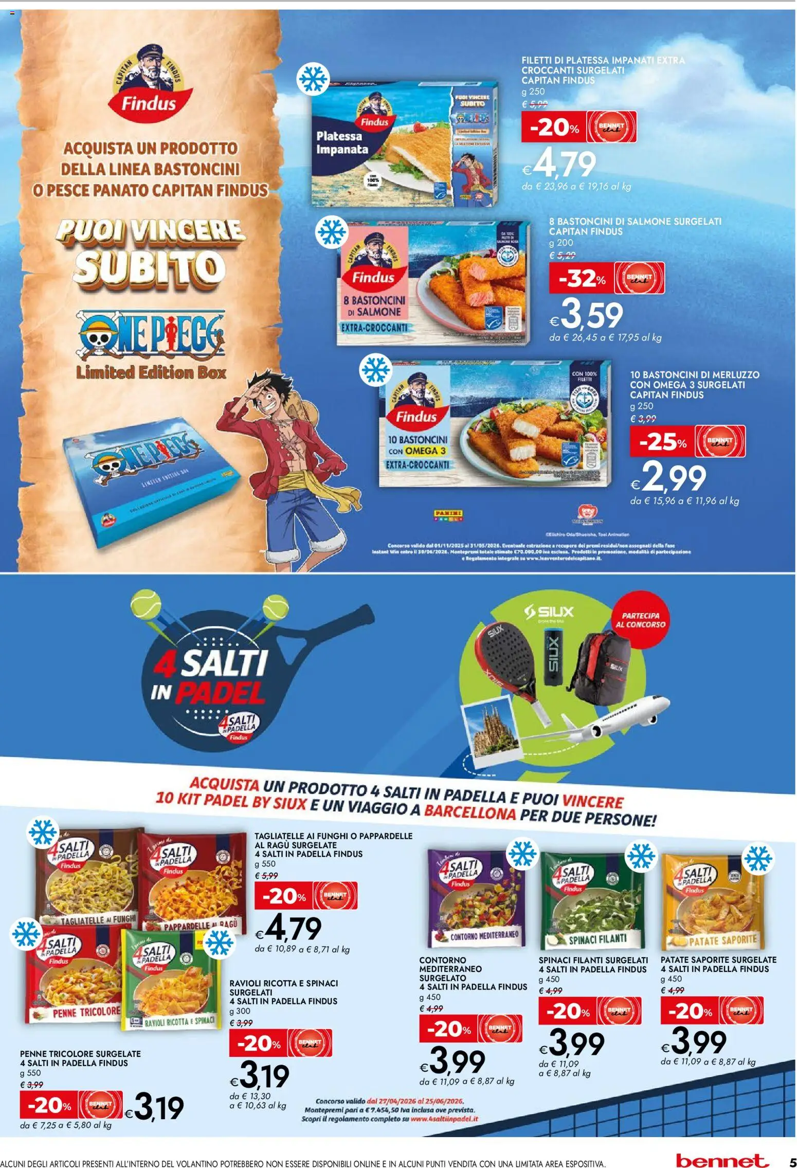 Volantino bennet del 20.04.2026 | Pagina: 5 | Prodotti: Pesce, Tagliatelle, Funghi, Ricotta