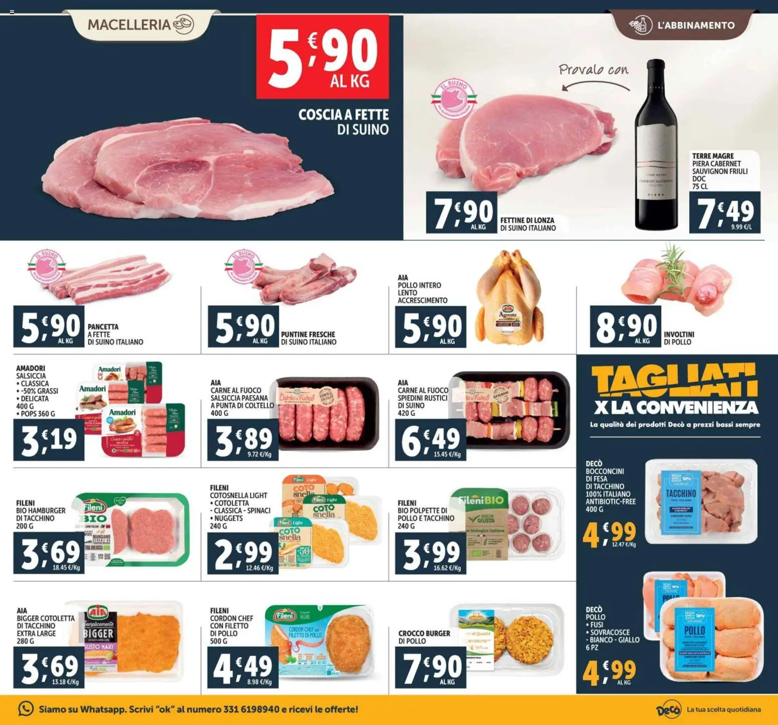 Volantino Decò del 28.10.2025 | Pagina: 5 | Prodotti: Pollo, Salsiccia, Spinaci, Polpette