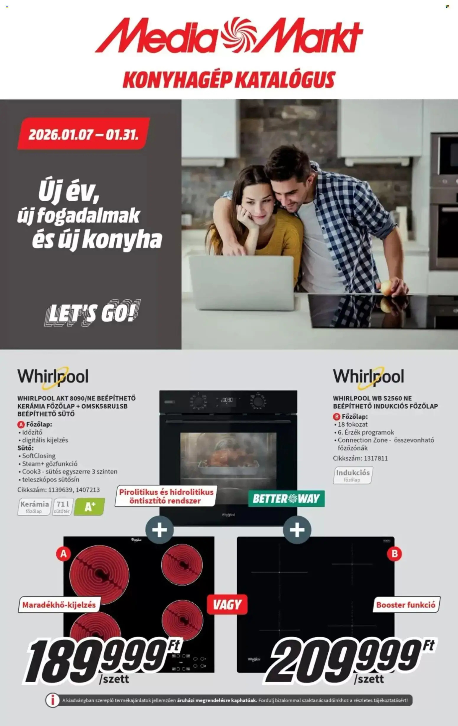 Media Markt akciós ujság - amely érvényes a következő dátumtól: 07.01.2026 | Oldal: 1 | Termékek: Sütő, Főzőlap, Indukciós főzőlap