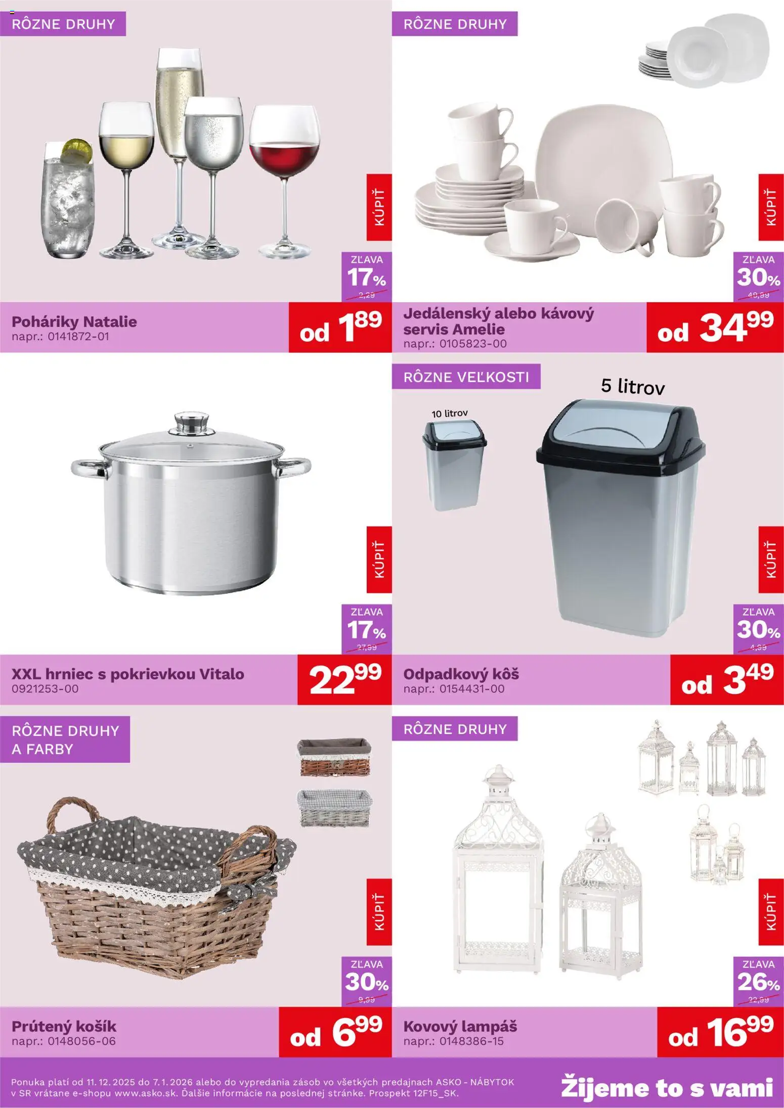 Nové ASKO nábytok akcie – leták je platný od 11.12.2025 | Strana: 2 | Produkty: Nábytok, Kôš