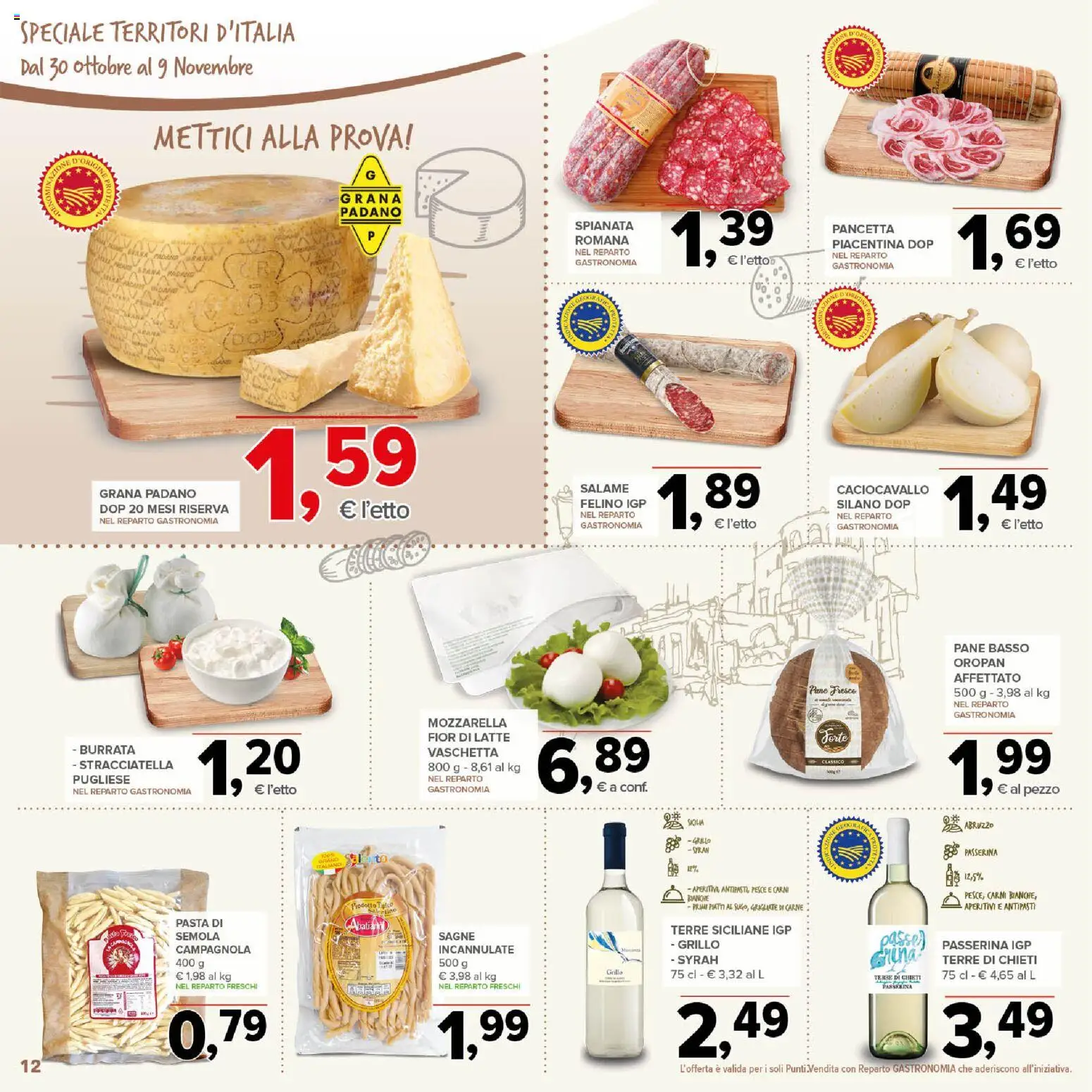 Volantino Todis del 30.10.2025 | Pagina: 12 | Prodotti: Mozzarella, Grana Padano, Burrata, Stracciatella