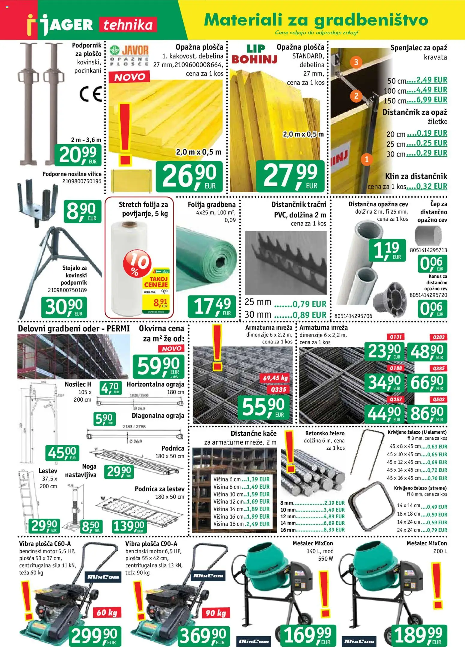 Novi Jager katalog ponudbe – veljaven od 26.11.2025 | Stran: 8 | Izdelki: Teza, Ograja, Folija, Mešalec