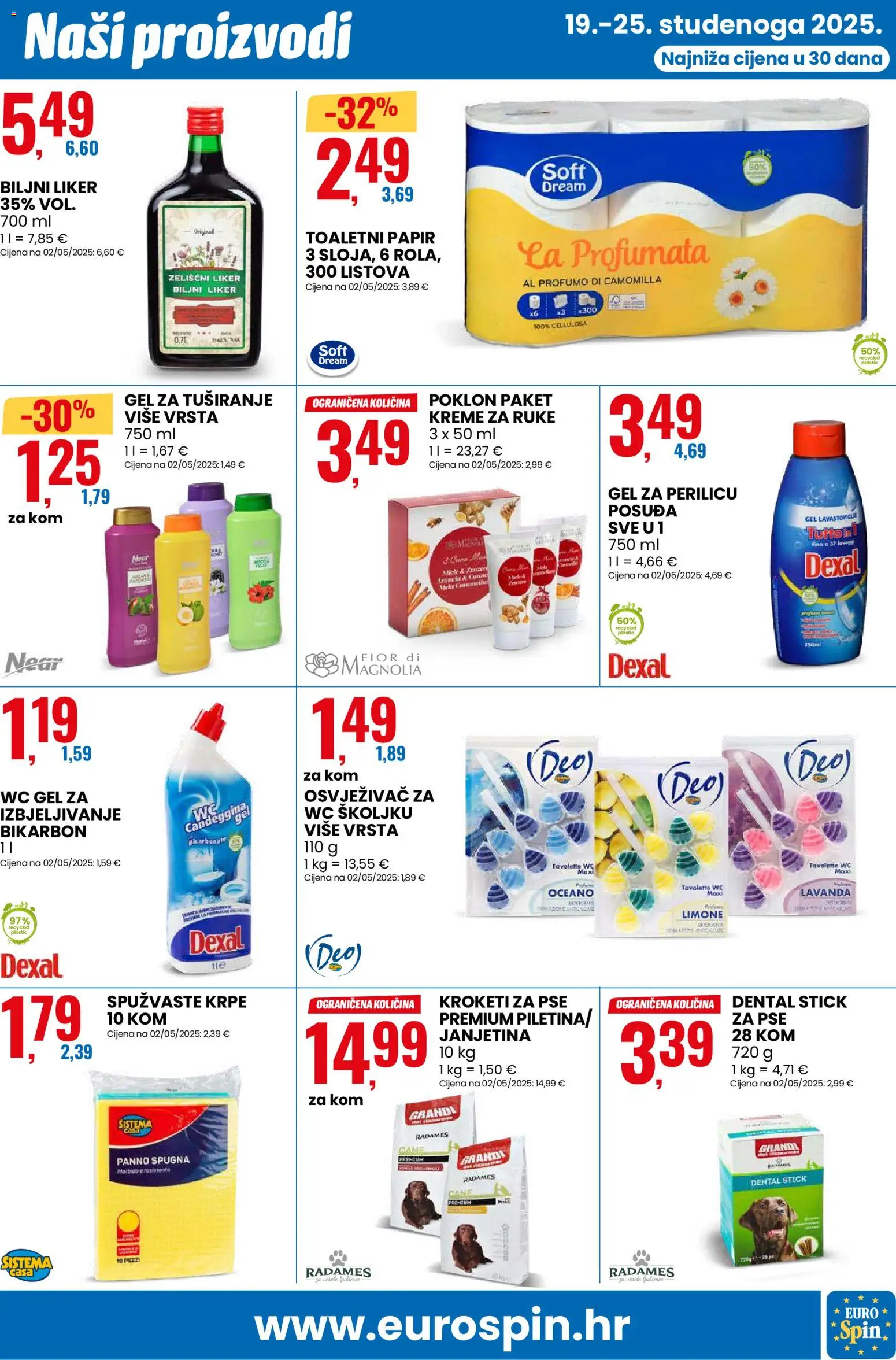 Eurospin katalog | vrijedi od 19.11.2025 | Stranica: 7 | Proizvodi: Janjetina, Gel za tuširanje, Piletina, Liker