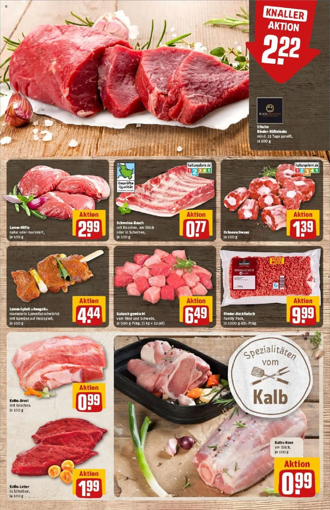 Rewe prospekt Kiel	 - gültig ab dem 20.07.2025 | Seite: 9 | Produkte: Schweinebauch, Kalbsleber, Gemüse, Steak