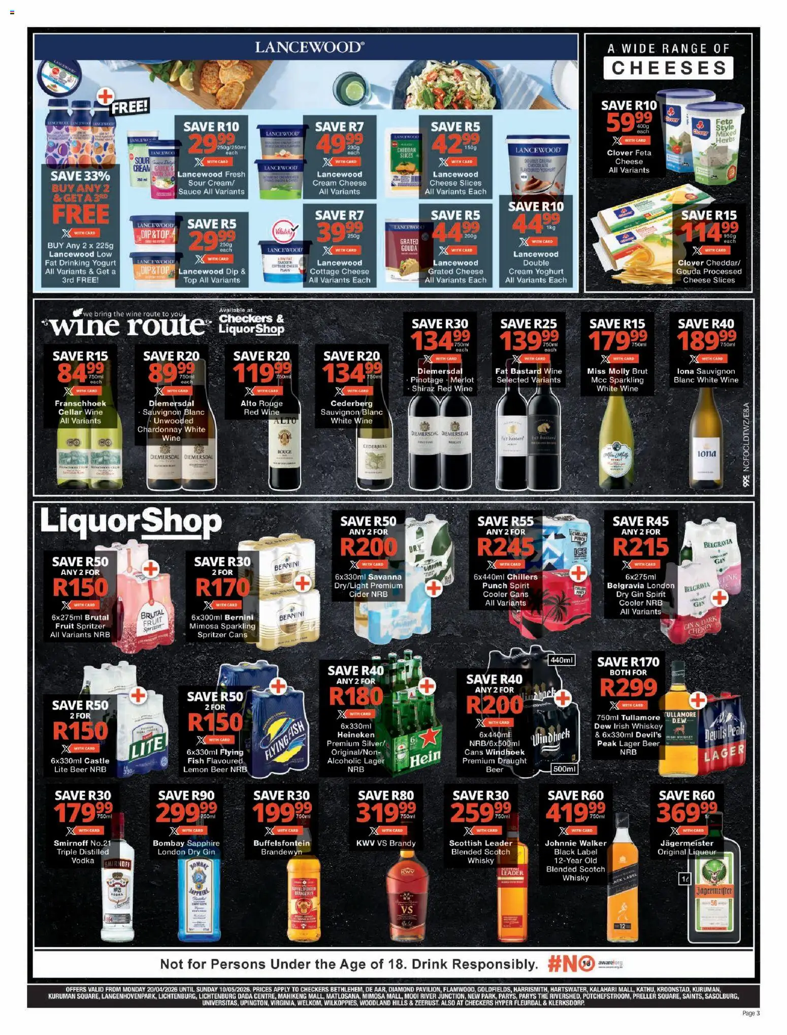 New Checkers catalogue – valid from 20.04.2026 | Page: 3 | Products: Yoghurt, Yogurt, Fish, Cottage cheese