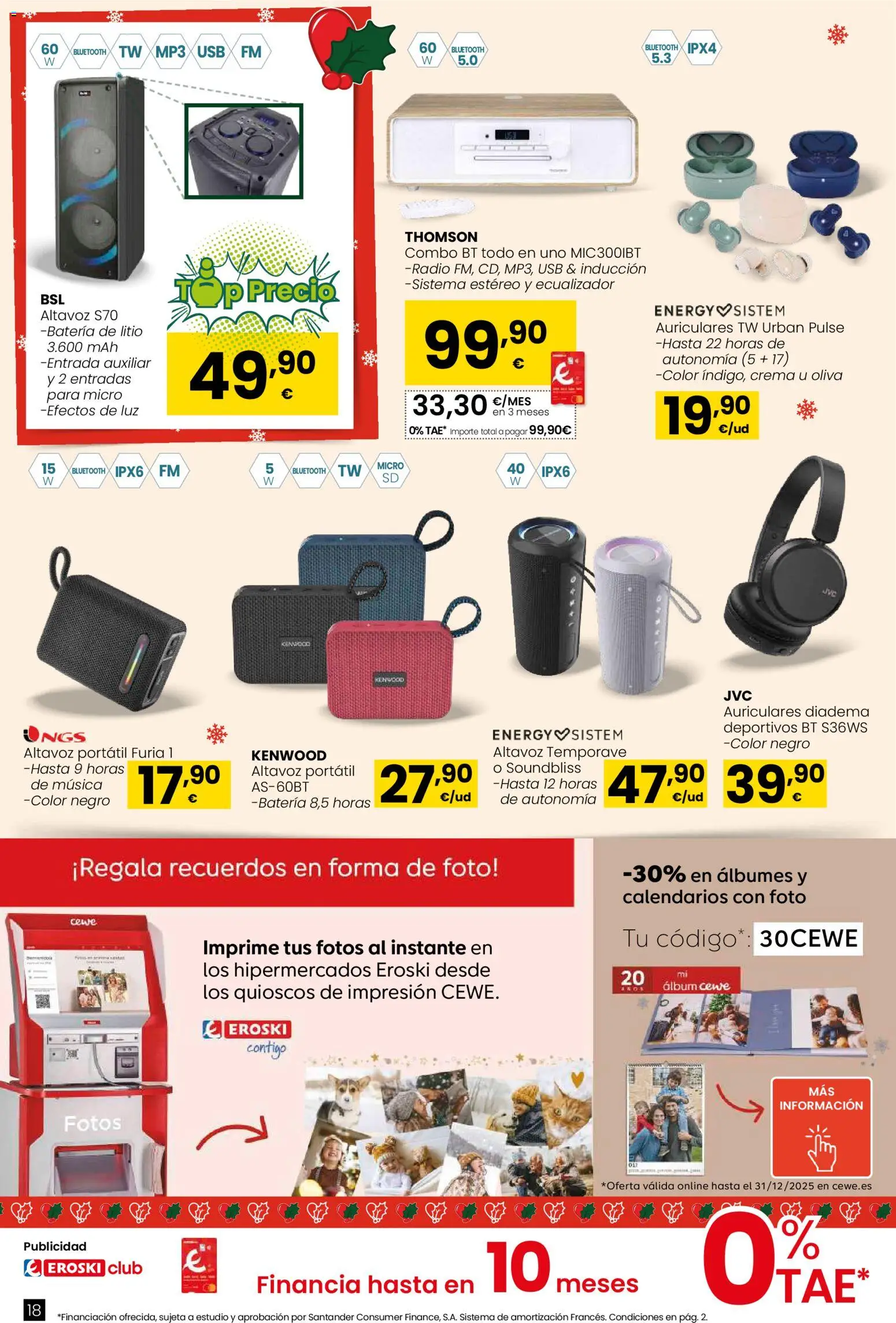 Eroski - Regalos │ válido desde el 02.12.2025 | Página: 18 | Productos: Radio, Altavoz, USB, Batería
