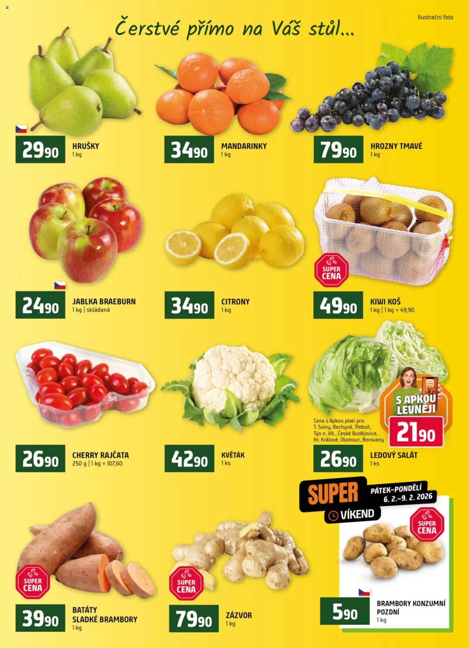Terno leták od 04.02.2026 | Strana: 6 | Produkty: Cherry rajčata, Květák, Batáty, Stůl