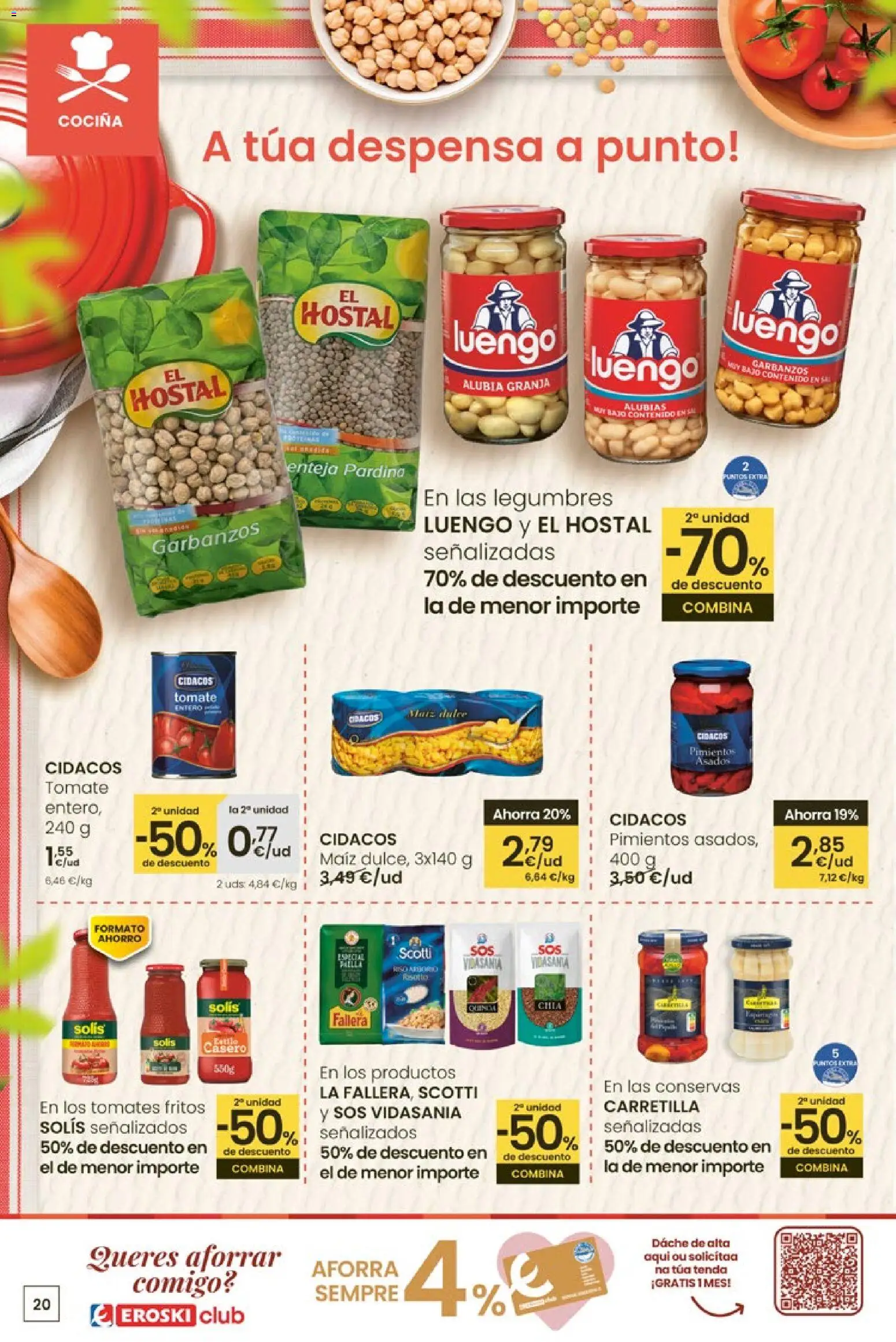 Eroski Quieres ahorrar conmigo │ válido desde el 16.04.2026 | Página: 20 | Productos: Tomates, Cocina