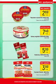 Pogląd oferty "Piotruś Pan Gazetka" - ważna od 29.01.2026 | Strona: 13 | Produkty: Paprykarz, Paprykarz szczeciński, Parówki, Gulasz