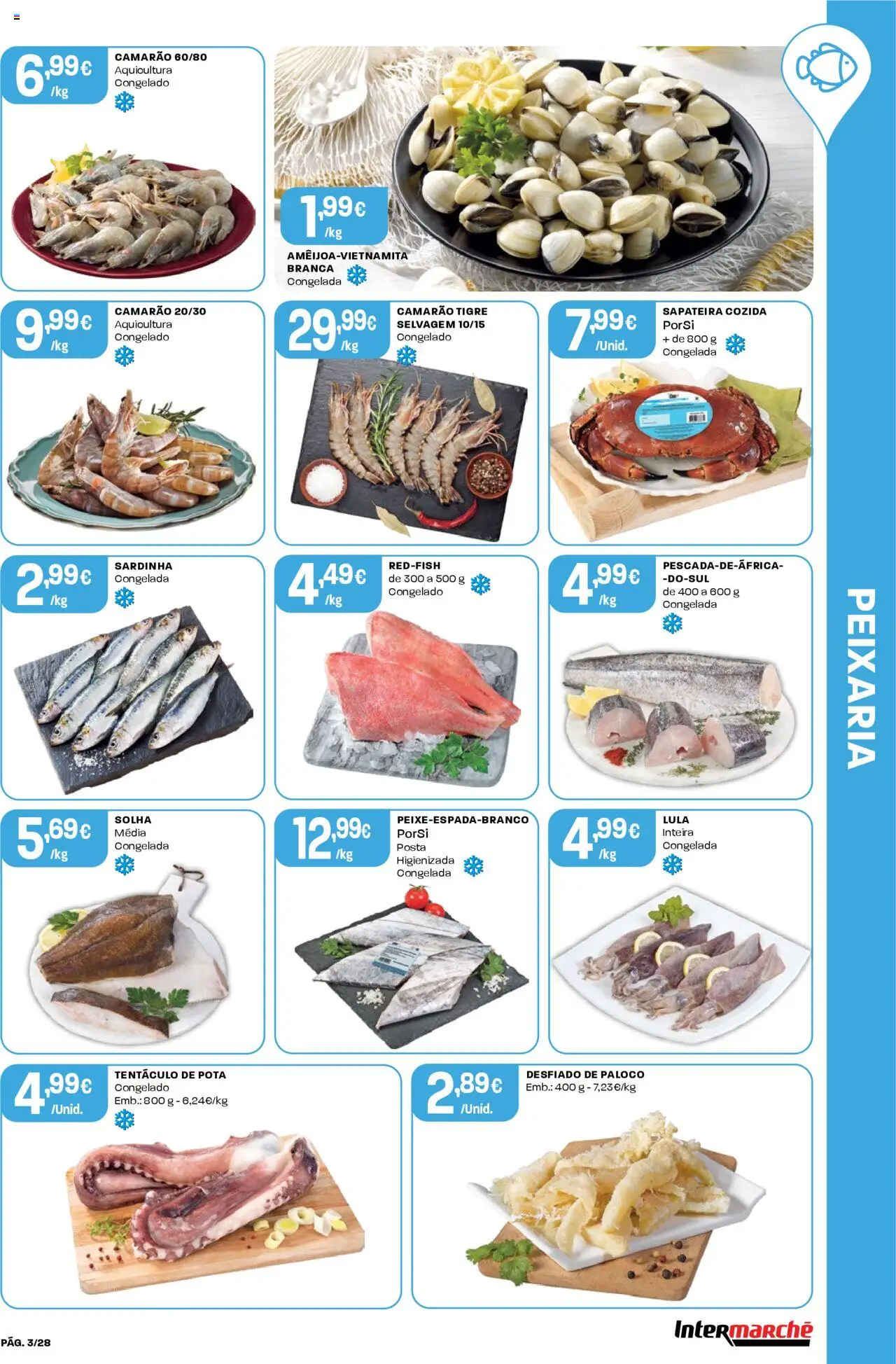 Intermarché folheto │ válido de 14.08.2025 | Página: 3 | Produtos: Camarão, Sapateira