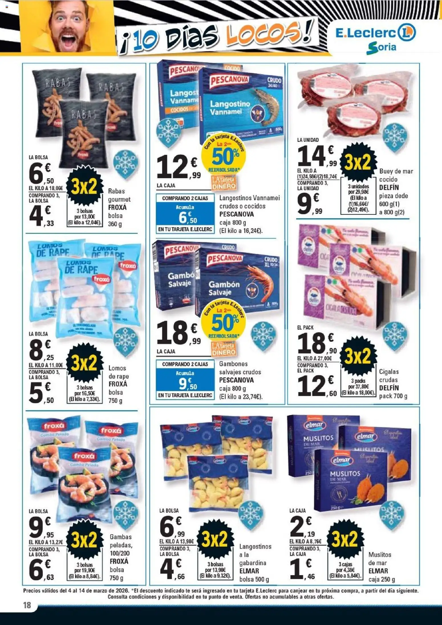 E.Leclerc Soria │ válido desde el 04.03.2026 | Página: 18 | Productos: Té, Bolsa, Caja, Langostino