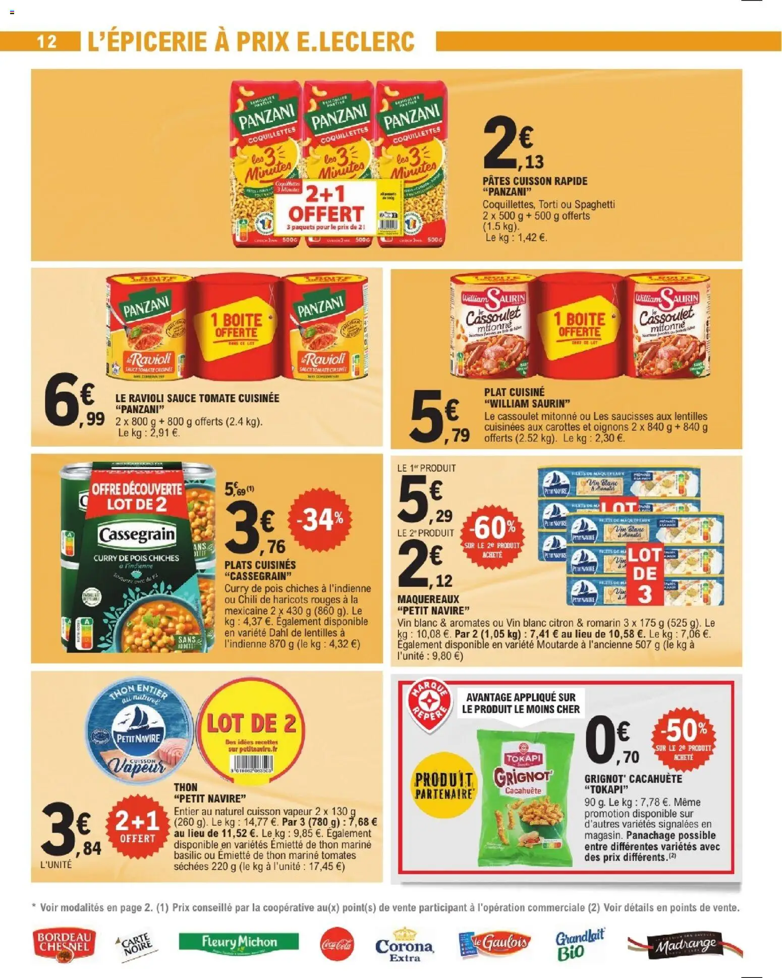 {H1} | Page: 12 | Produits: Carottes, Curry, Moutarde, Coquillettes