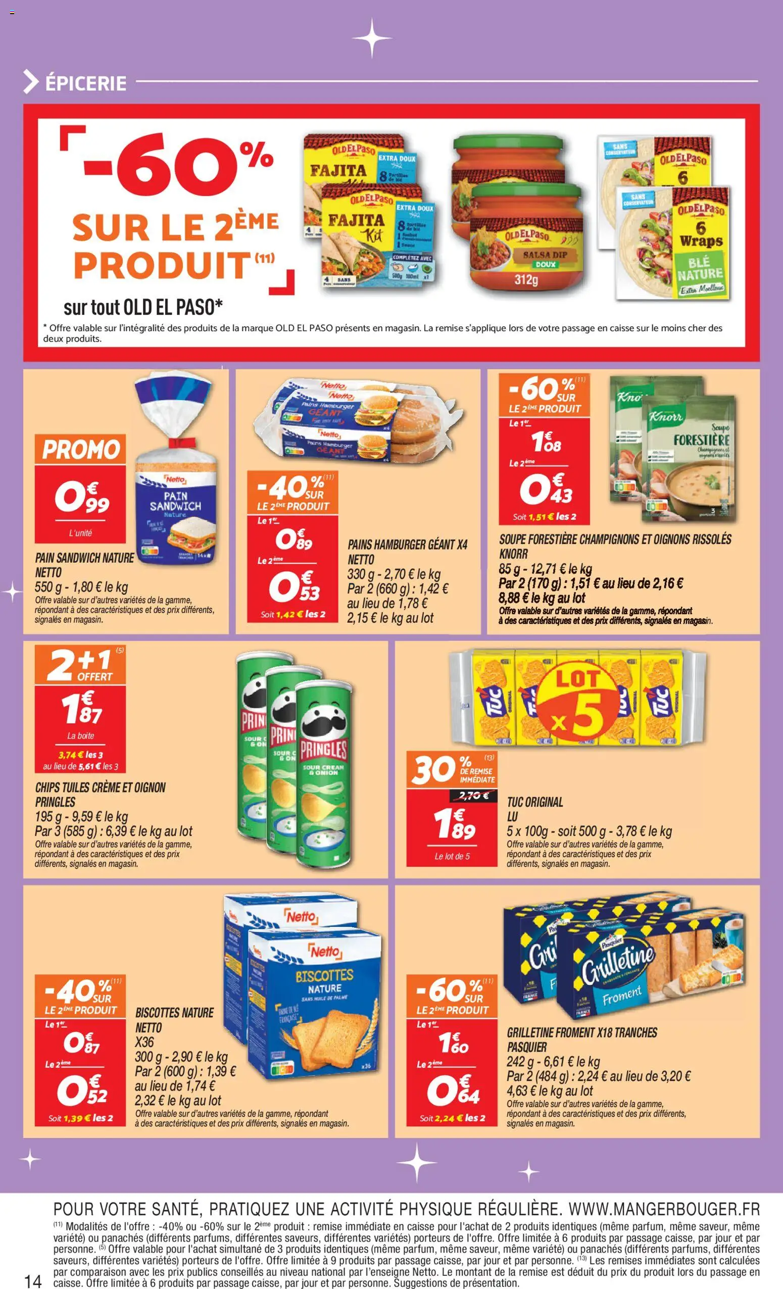 {H1} | Page: 14 | Produits: Soupe, Oignon, Pain, Chips