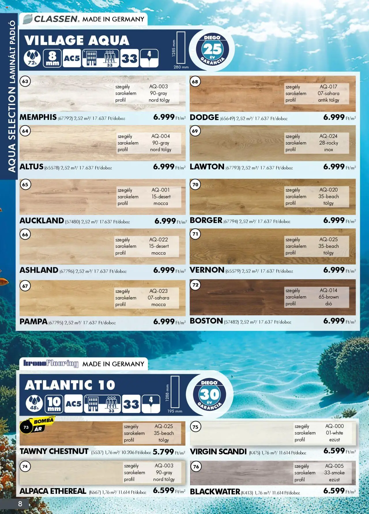 Diego akciós ujság - amely érvényes a következő dátumtól: 02.10.2025 | Oldal: 8 | Termékek: Laminált padló