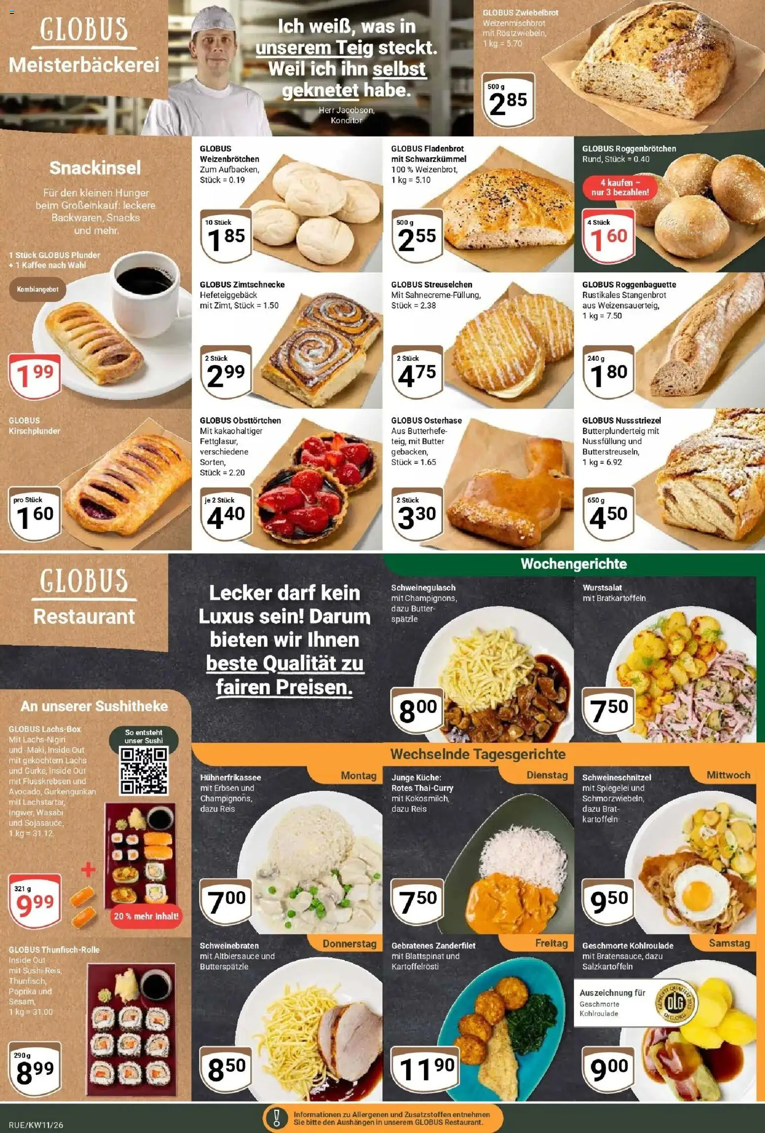 Globus prospekt Rüsselsheim	 – gültig ab 09.03.2026 | Seite: 7 | Produkte: Schweinegulasch, Kaffee, Küche, Erbsen