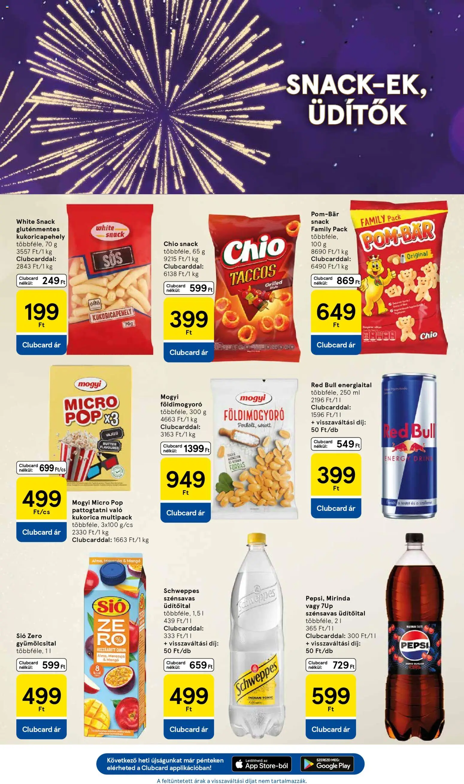 Tesco akciós ujság - amely érvényes a következő dátumtól: 27.12.2025 | Oldal: 7 | Termékek: Gyümölcsital, Red bull, Kukoricapehely, Földimogyoró